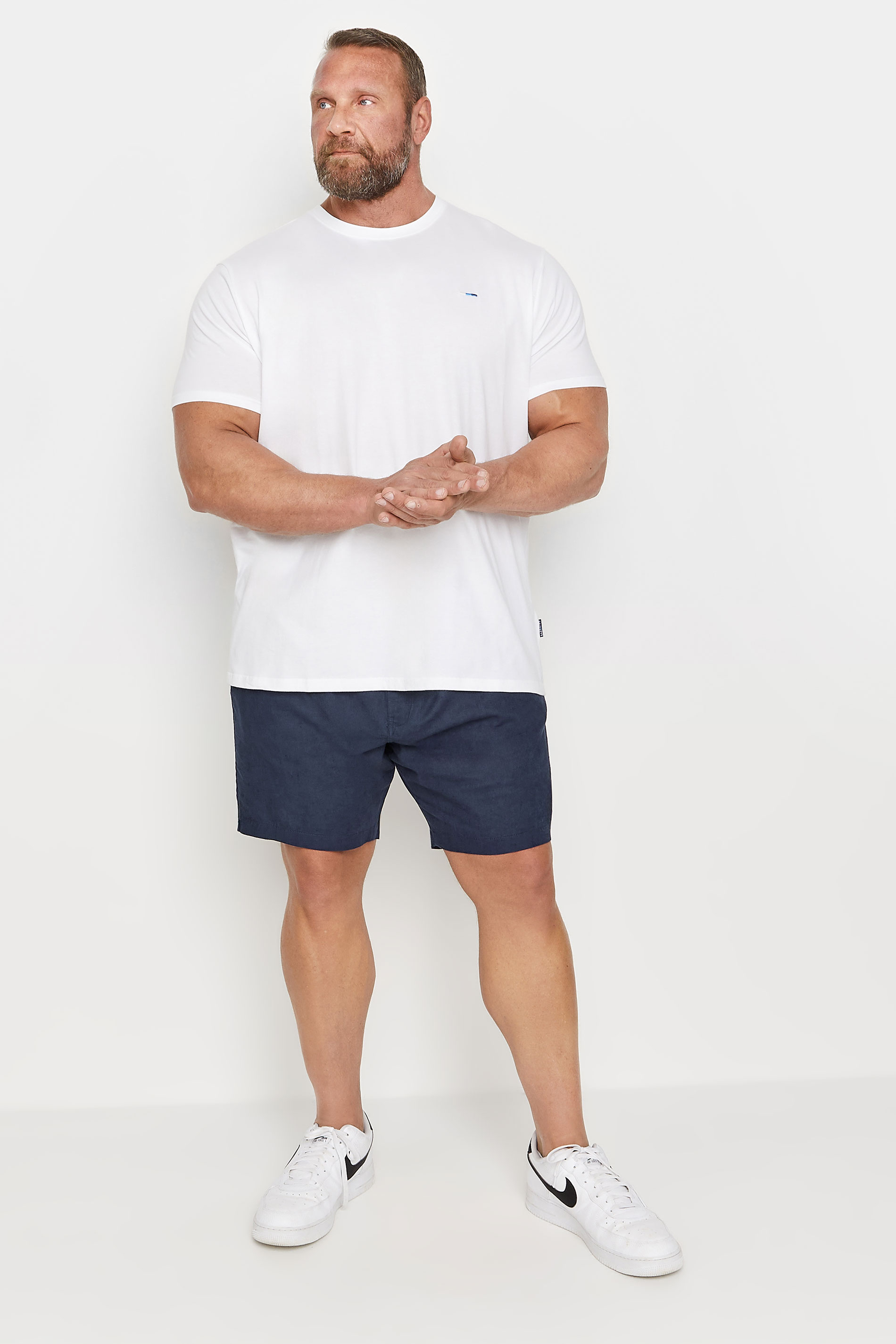 BadRhino Big & Tall Navy Blue Linen Shorts 2