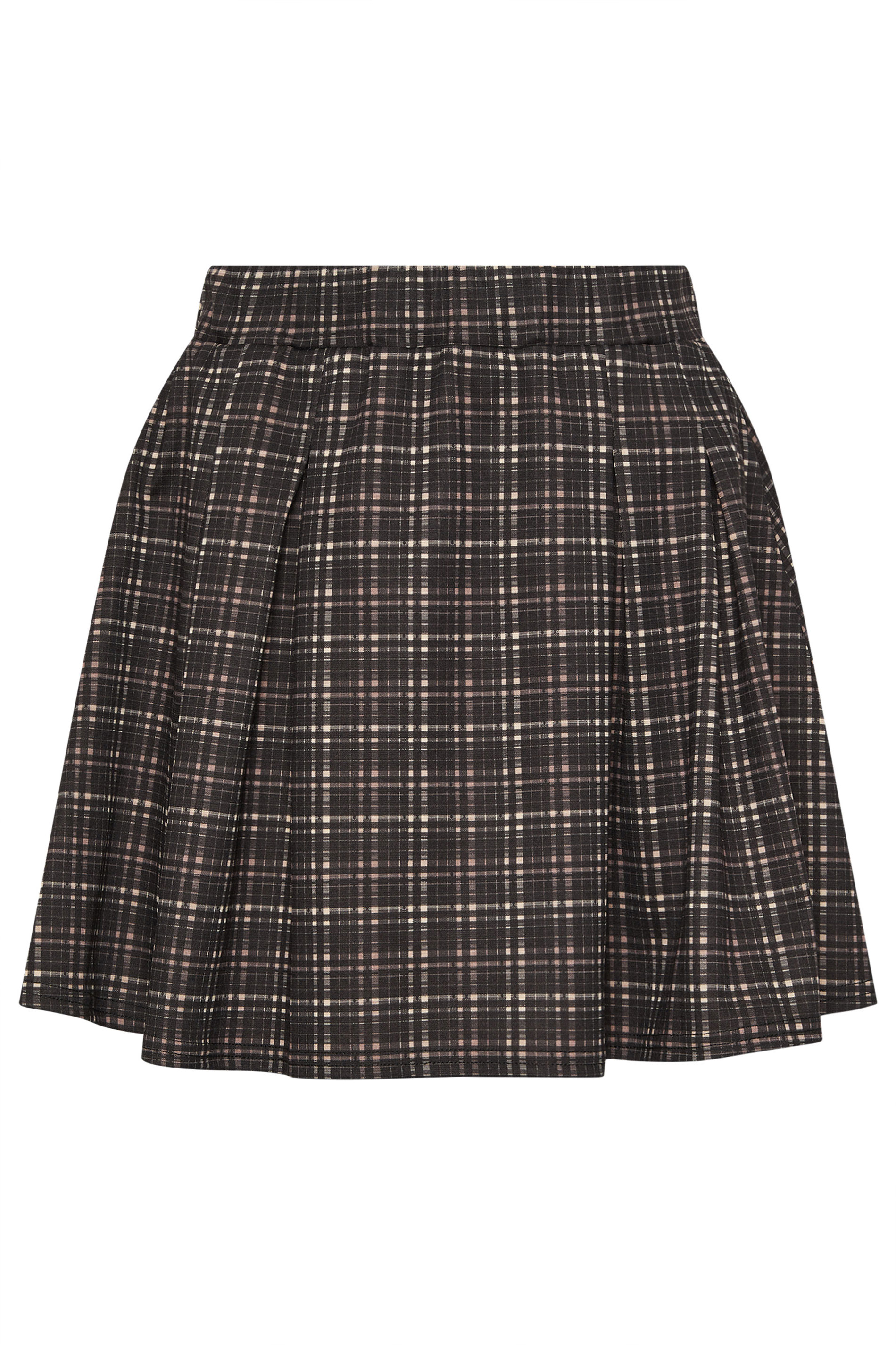 PixieGirl Petite Women's Chocolate Brown Check Mini Skirt | PixieGirl 5