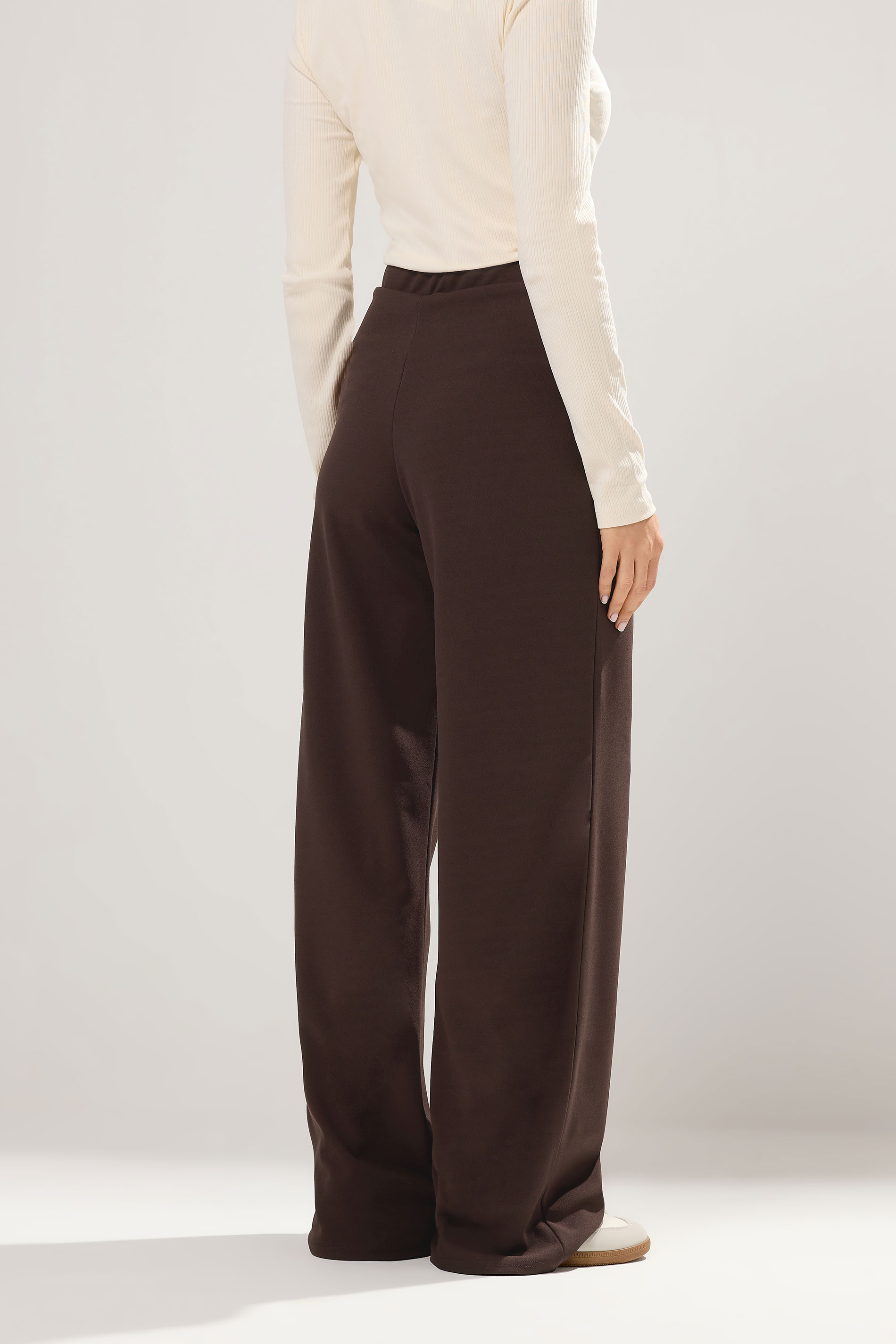 LTS Tall Chocolate Brown Military Wide Leg Trousers | Long Tall Sally 2