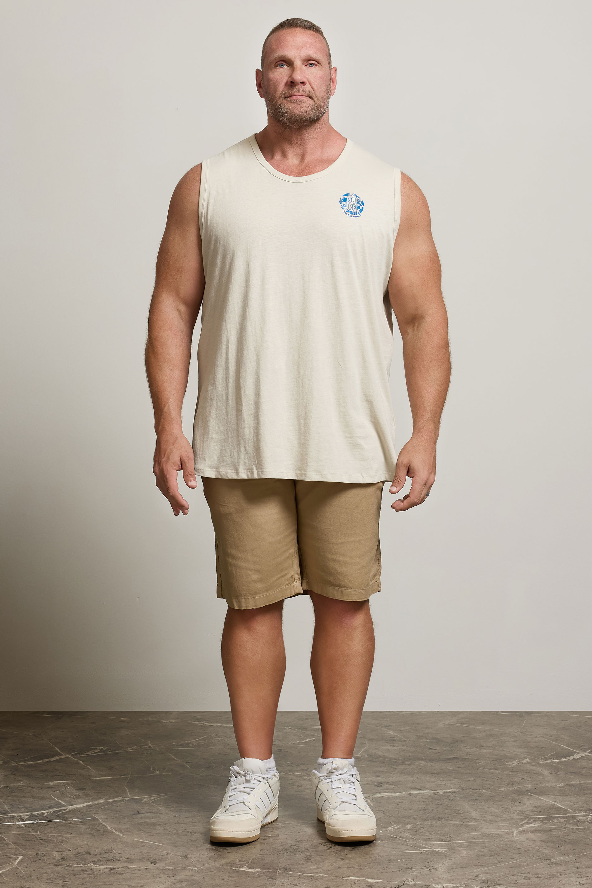 JACK & JONES Big & Tall 2 PACK Moonbeam White & Black Vests | BadRhino 1