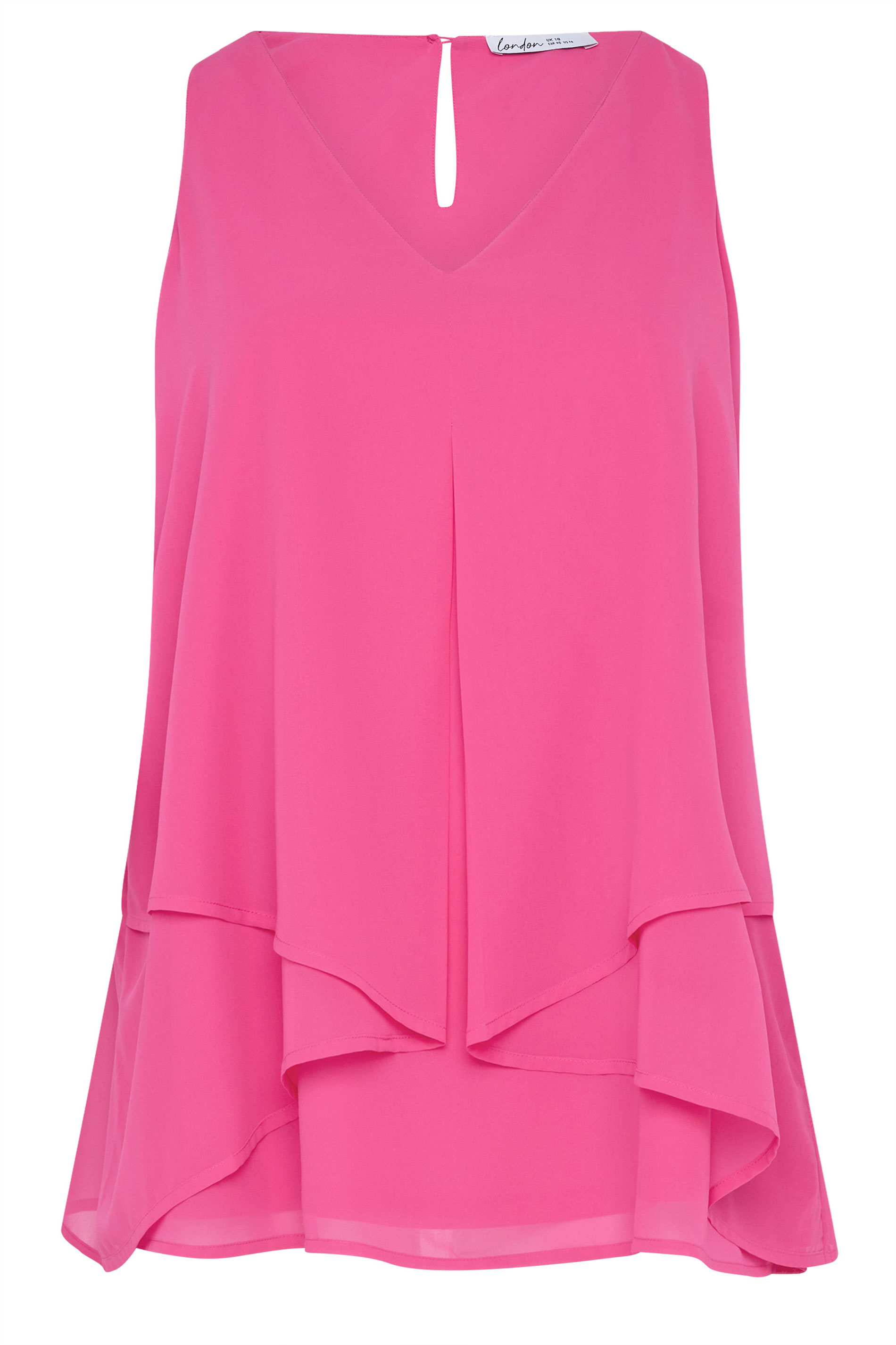 YOURS LONDON Plus Size Fuchsia Pink Layered Blouse | Yours Clothing 5