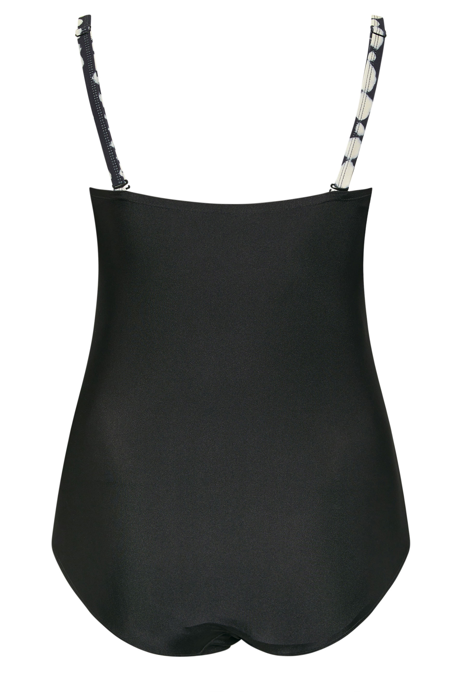 YOURS Plus Size Black Crossover Spot Print Swimsuit | Yours Clothing 10