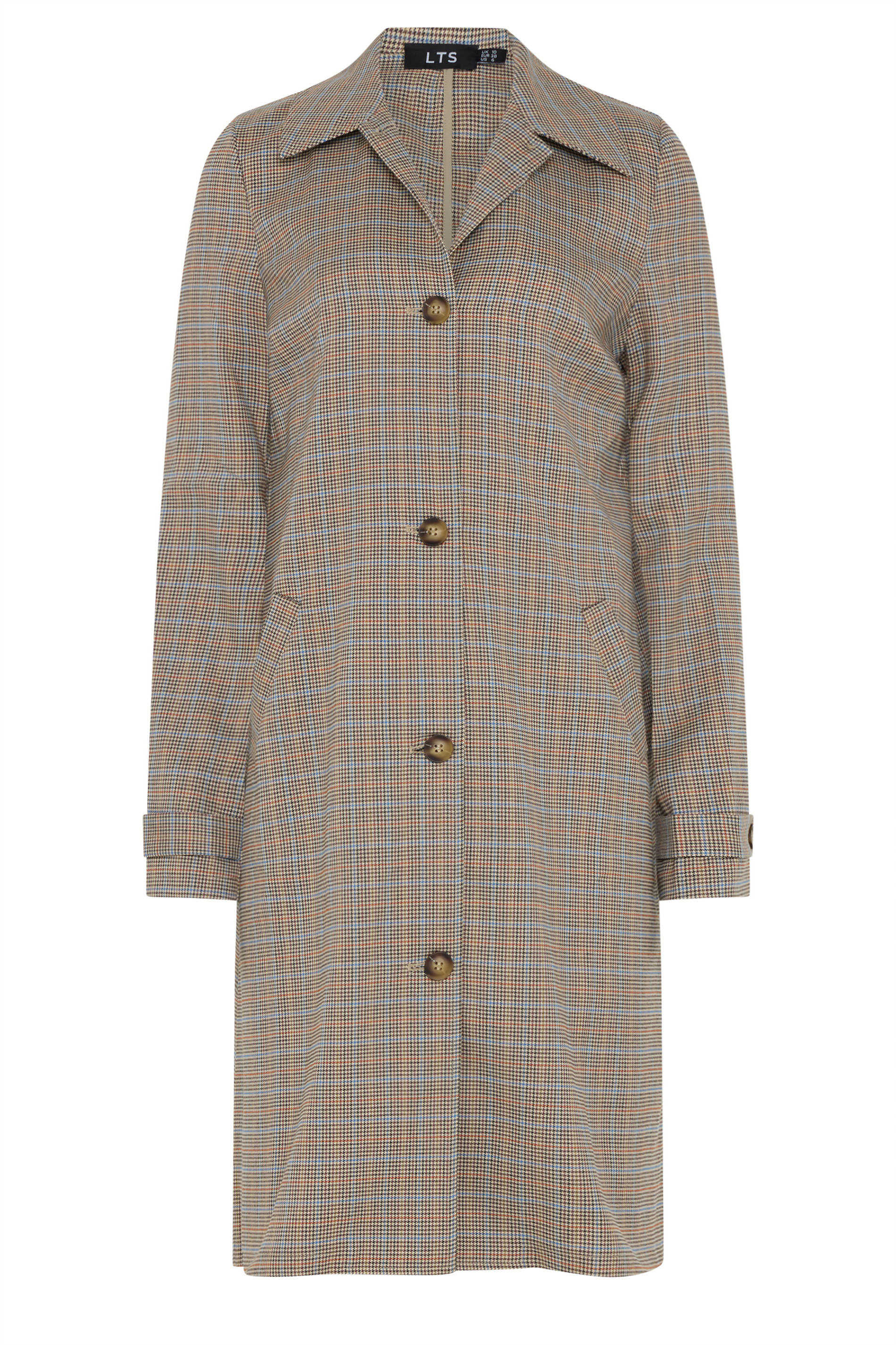 LTS Tall Women's Natural Brown Check Car Coat | Long Tall Sally  6