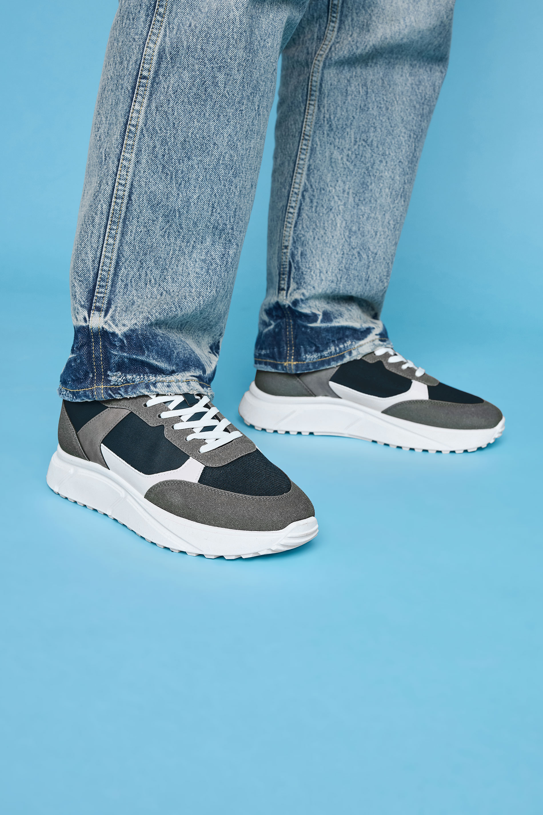 JACK & JONES White PU Runner Trainers | BadRhino 3