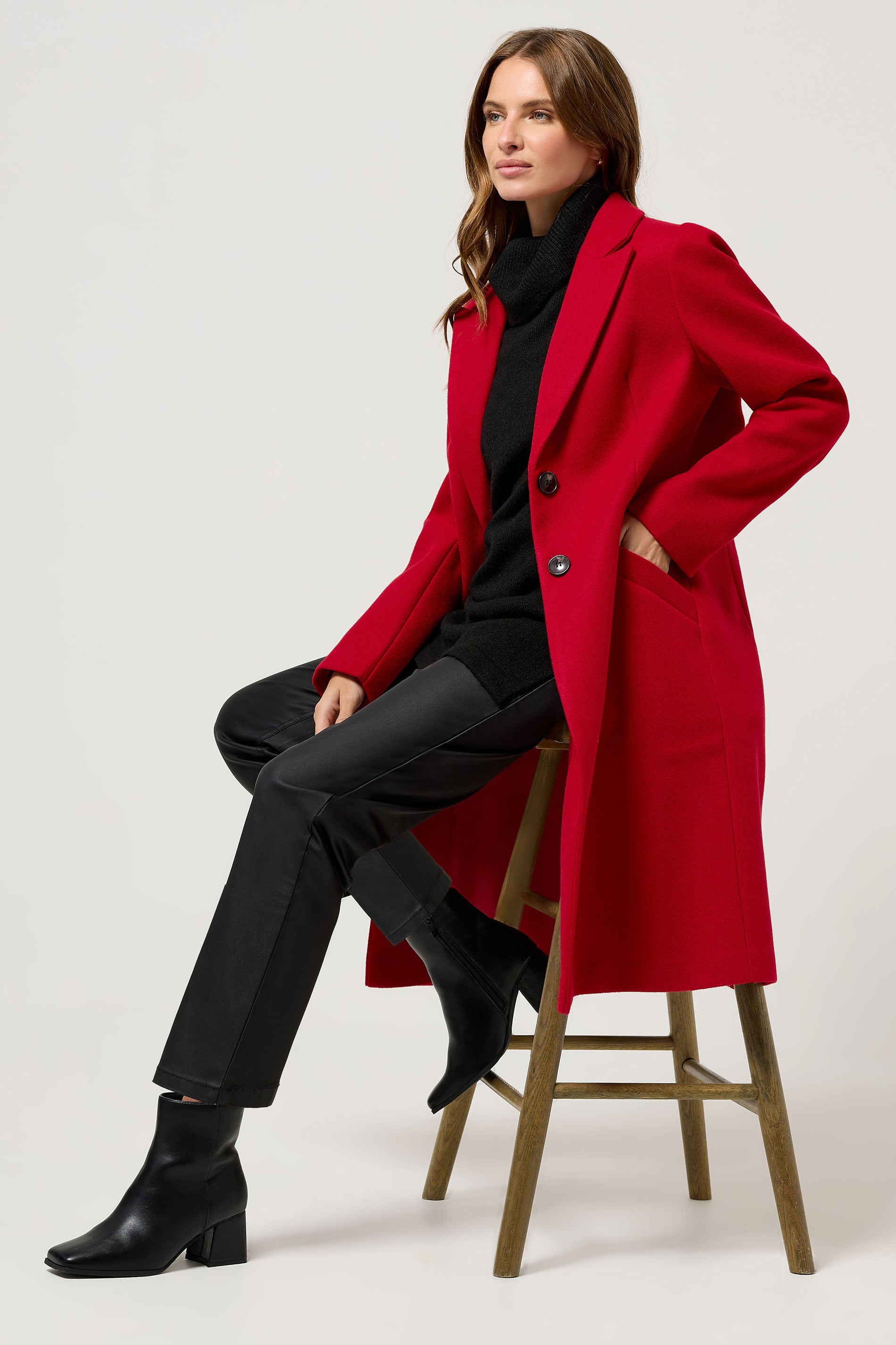 M&Co Red Midi Tailored Formal Coat | M&Co 3