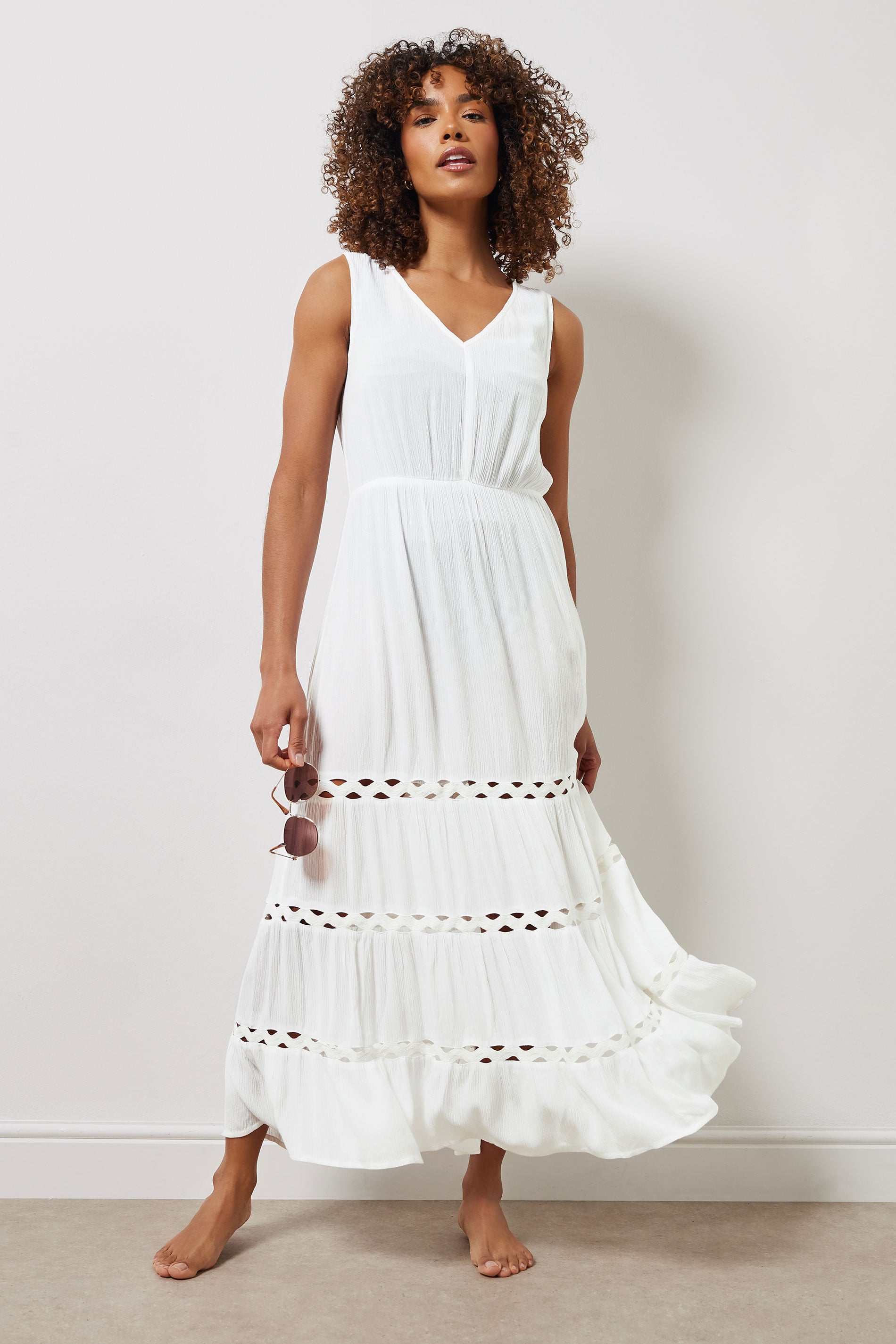 M&Co White Tiered Maxi Beach Dress | M&Co 4