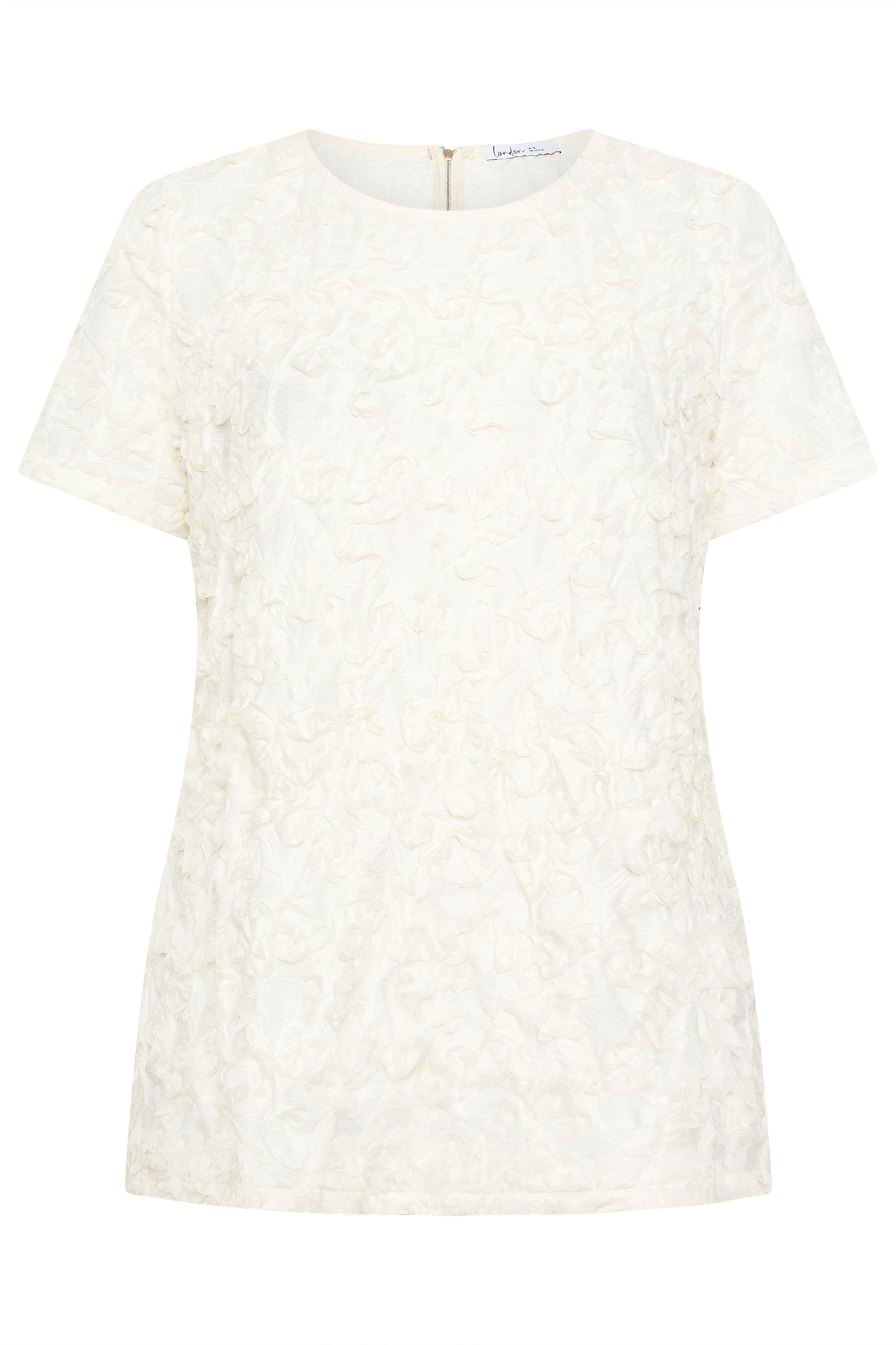 YOURS LONDON Plus Size White Textured Abstract Blouse | Yours Clothing 5