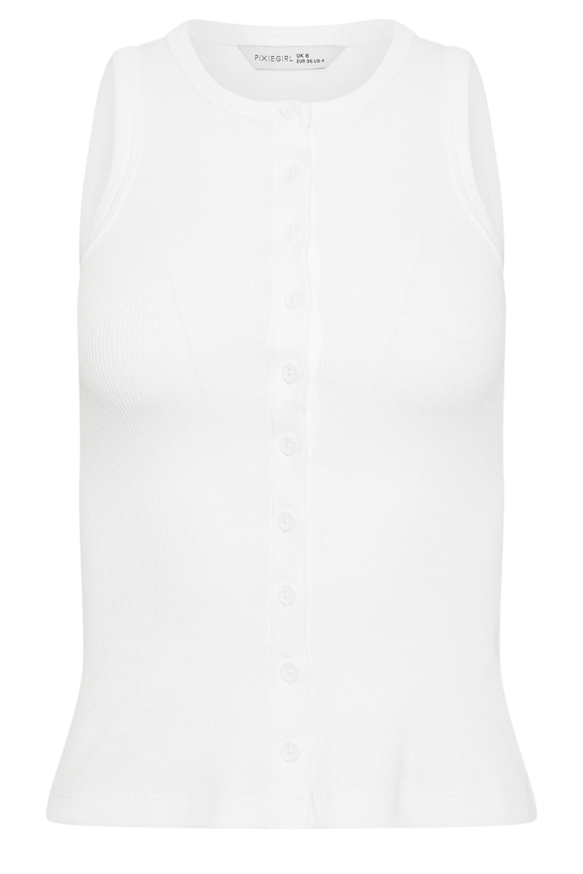 PixieGirl Petite 2 PACK Women's White & Black Ribbed Cotton Vest Top | PixieGirl 9