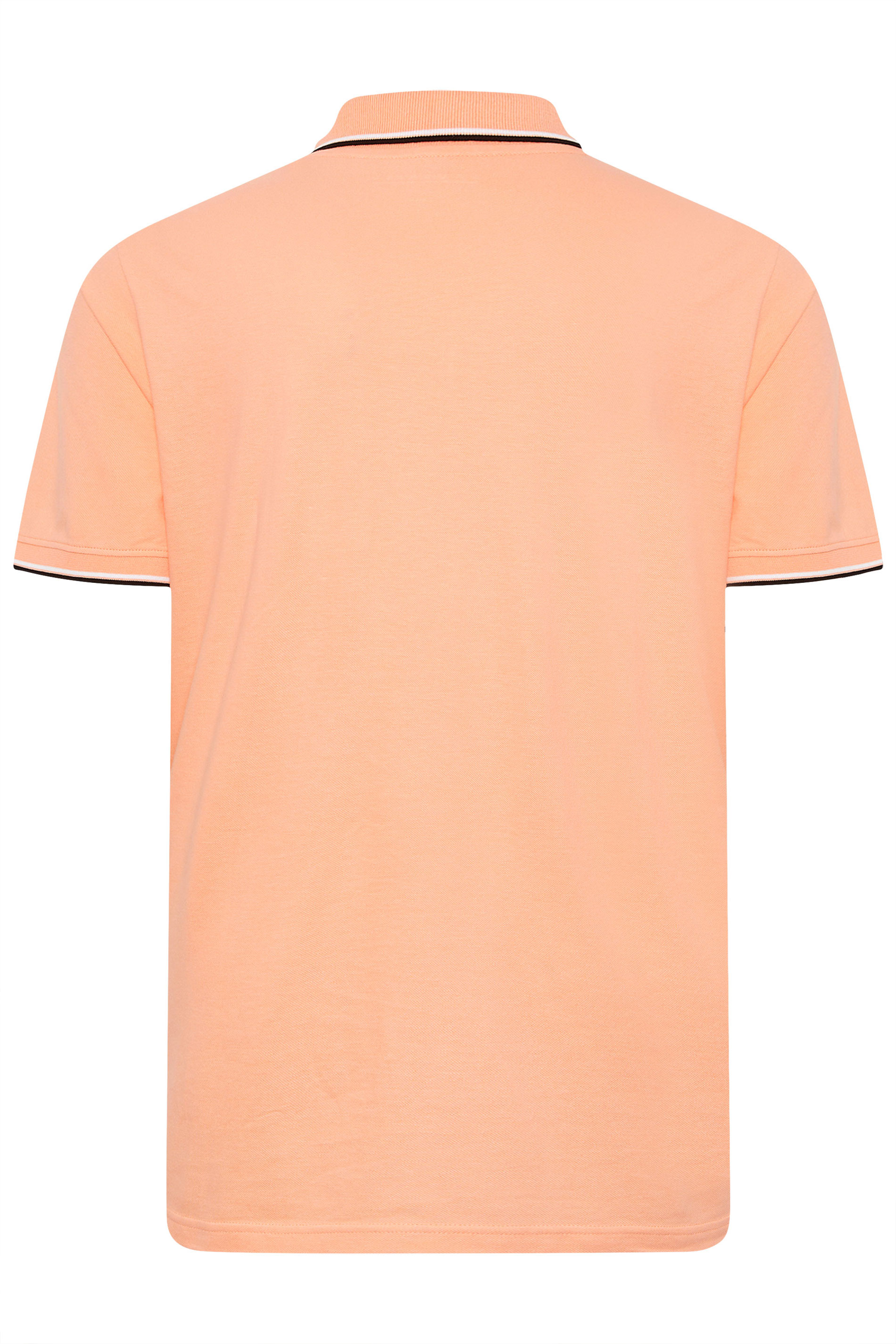 BadRhino Big & Tall 3 Pack Blue & Orange Tipped Polo Shirts | BadRhino 9