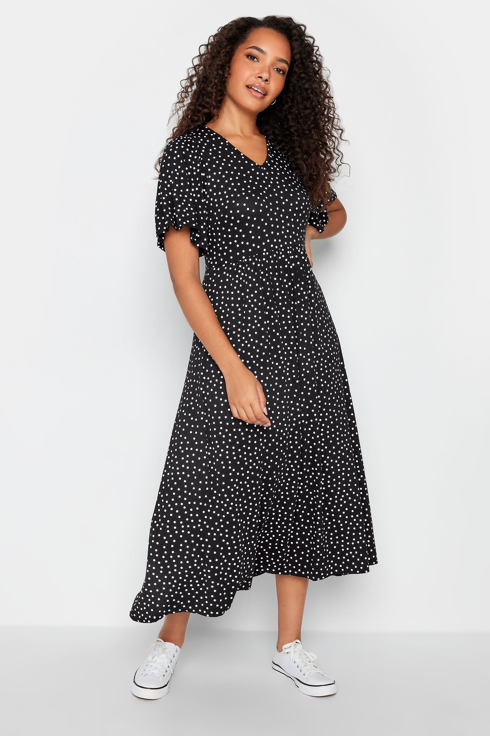 M&Co Black Polka Dot Maxi Dress | M&Co 1