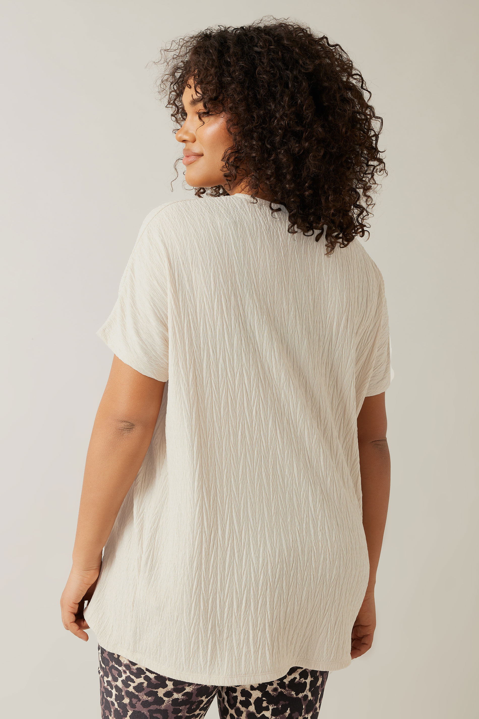 EVANS Plus Size Cream Plisse Pleat Front Top | Evans 2