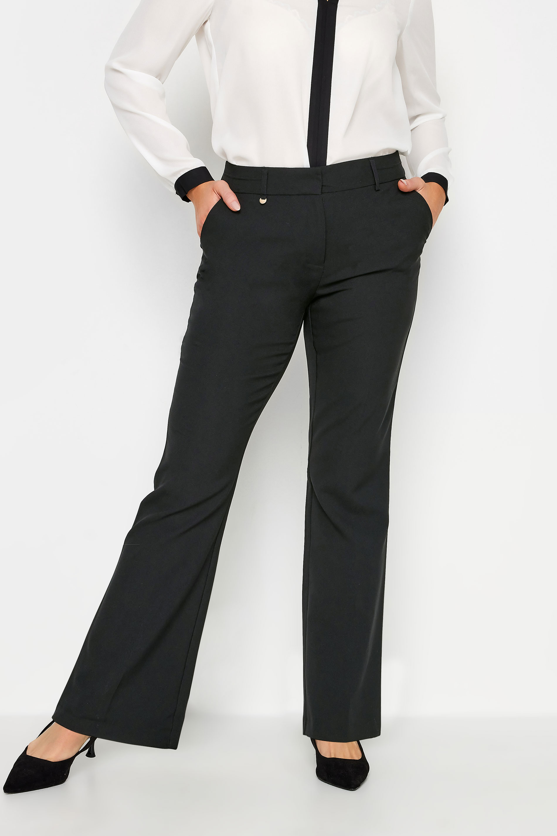 TAILORED BOOTCUT TROUSERS in black