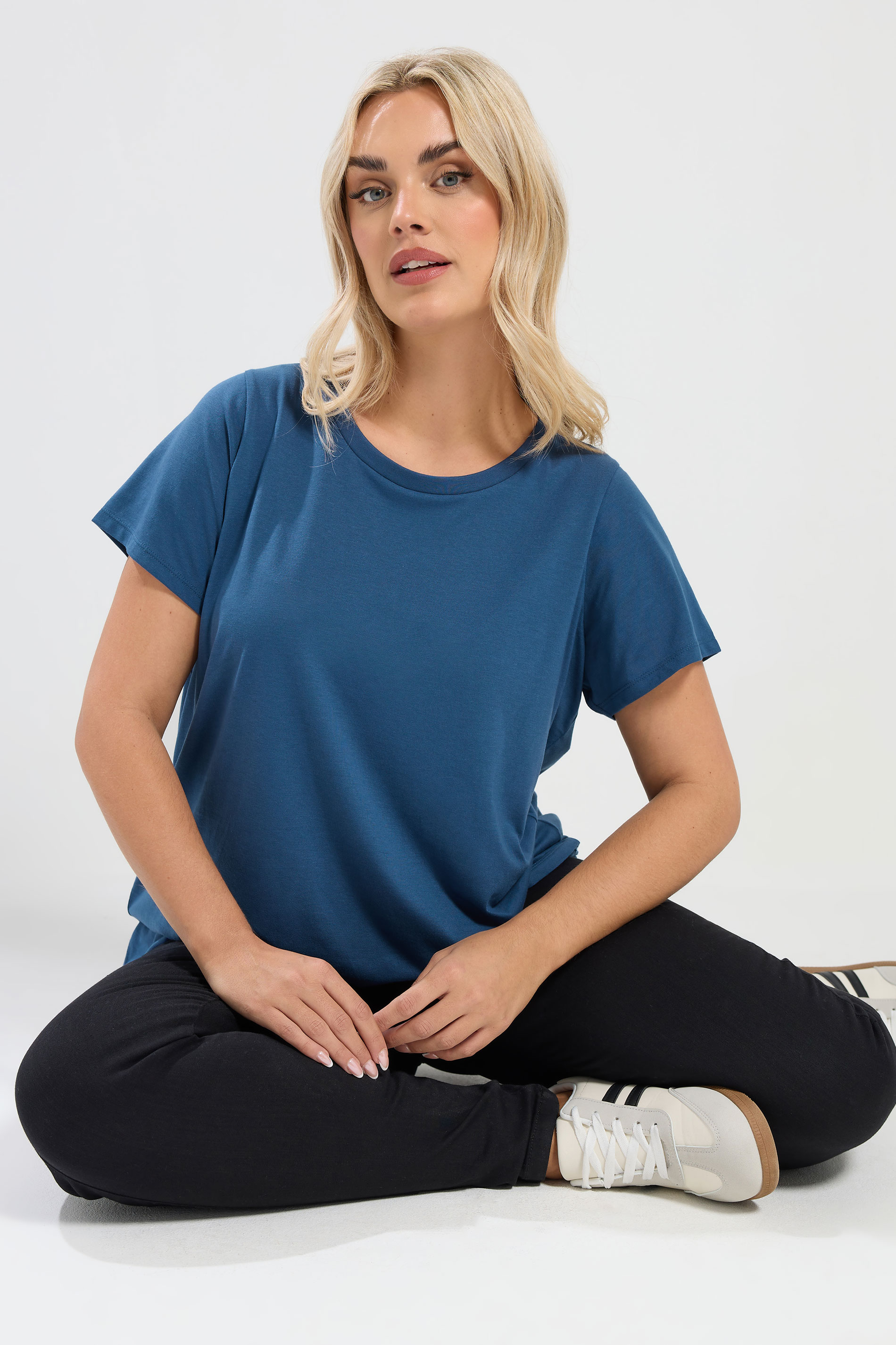 YOURS Plus Size Denim Blue Core T-Shirt | Yours Clothing 3
