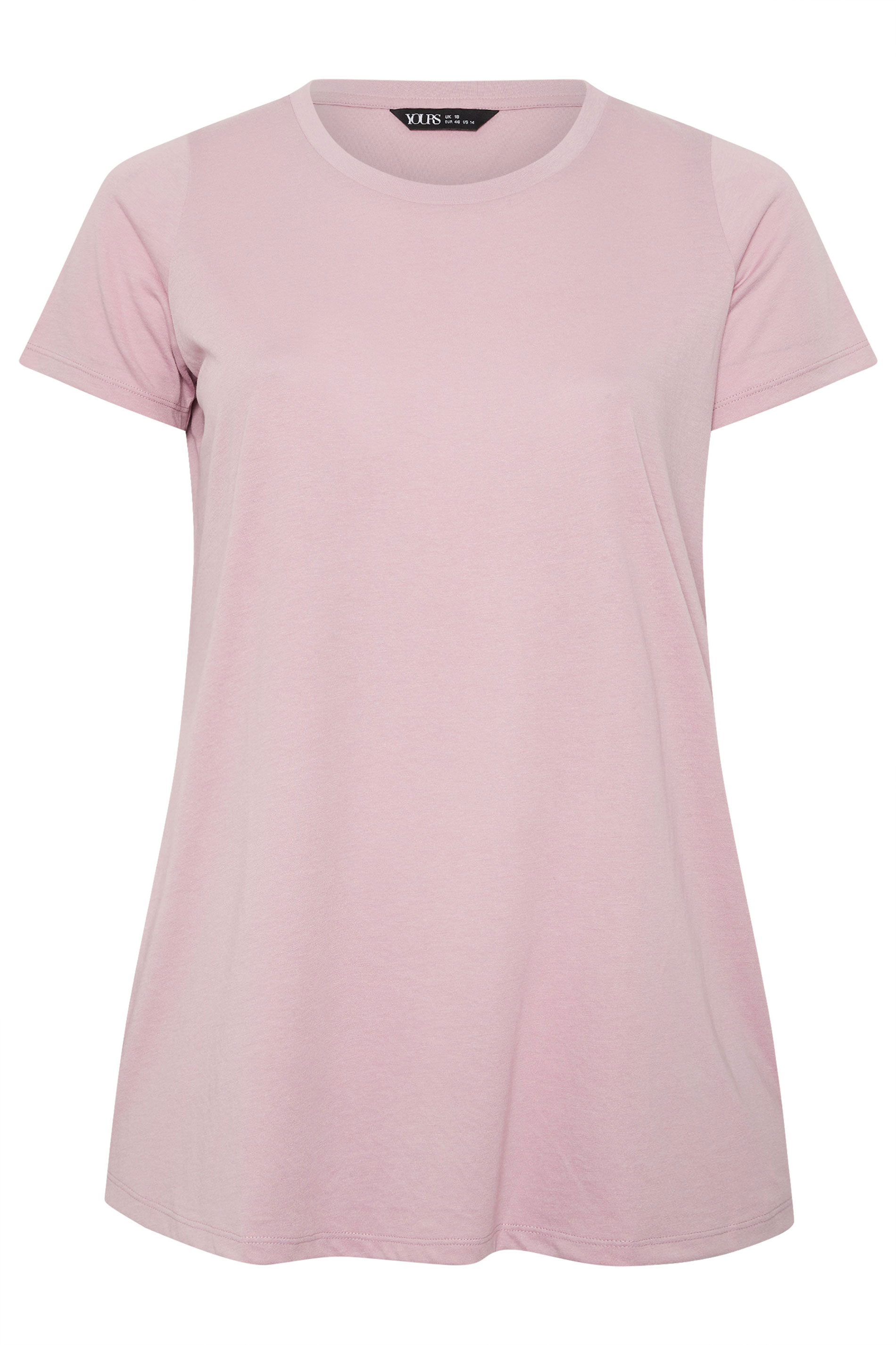 YOURS Plus Size Light Pink Core T-Shirt | Yours Clothing 5
