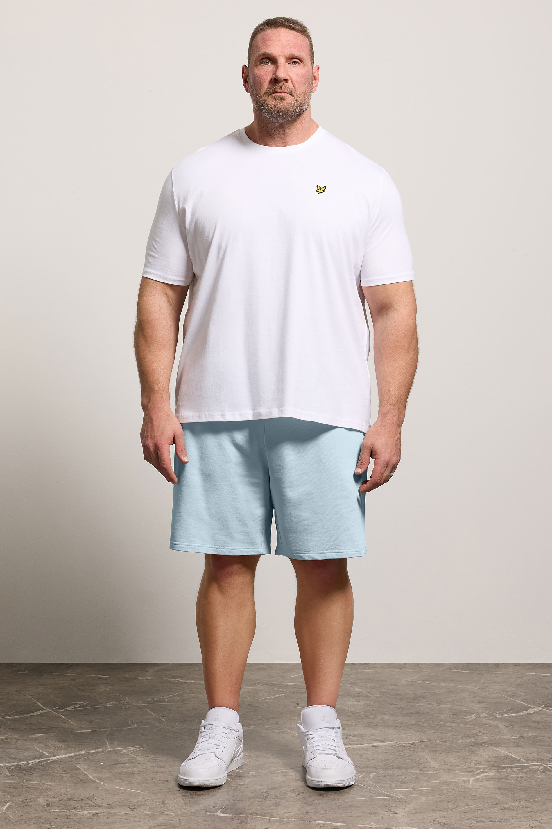 LYLE & SCOTT Big & Tall Opal Blue Jogger Shorts | BadRhino 1