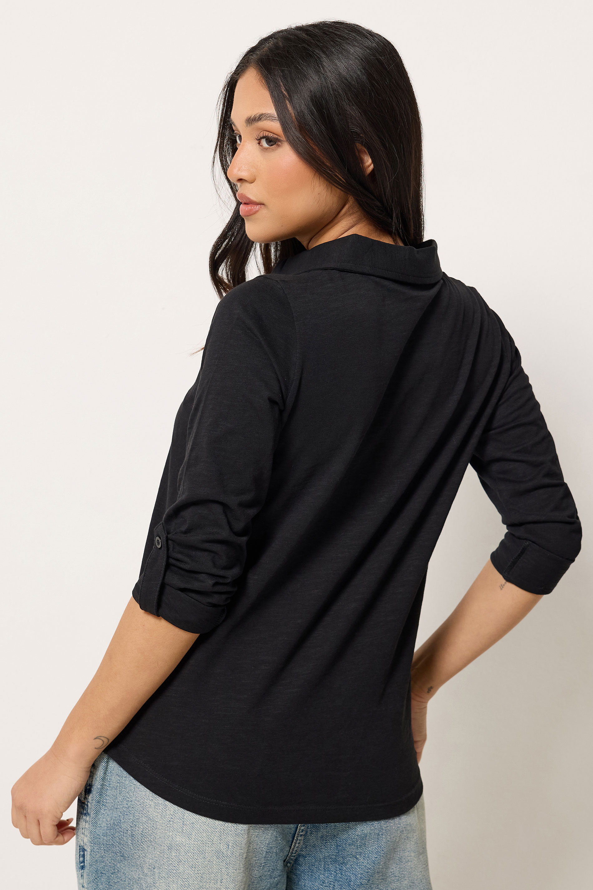 PixieGirl Petite Women's Black Button Cotton Shirt | PixieGirl 2