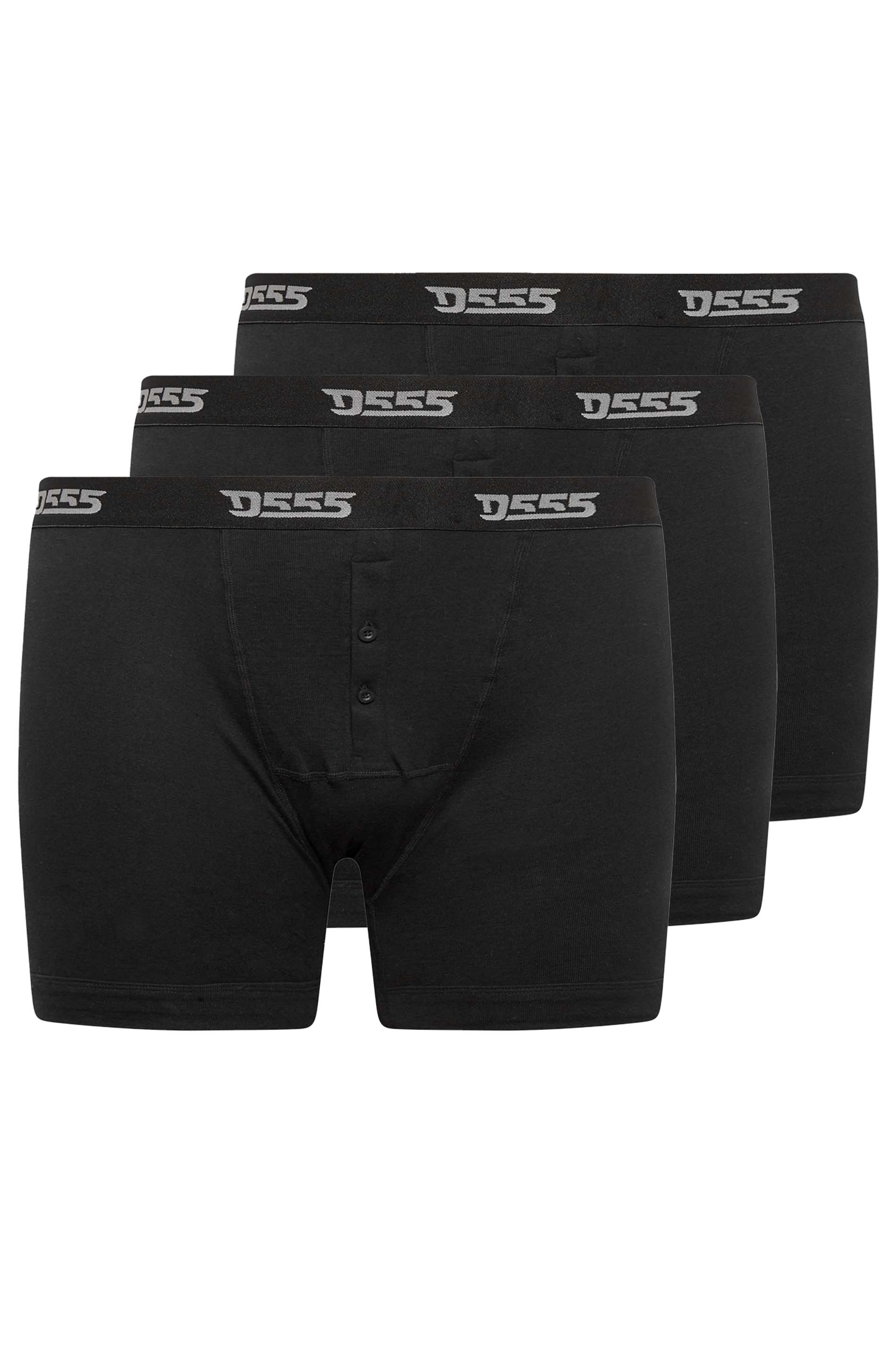 D555 Big & Tall 3 PACK Black Boxer Shorts | BadRhino 3