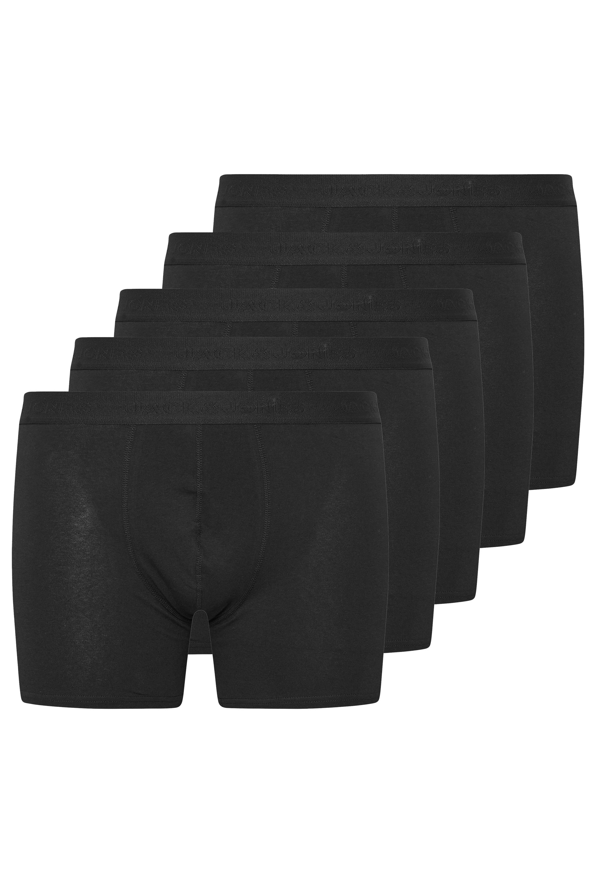 JACK & JONES Big & Tall 5 PACK Tone Black Boxers | BadRhino 4