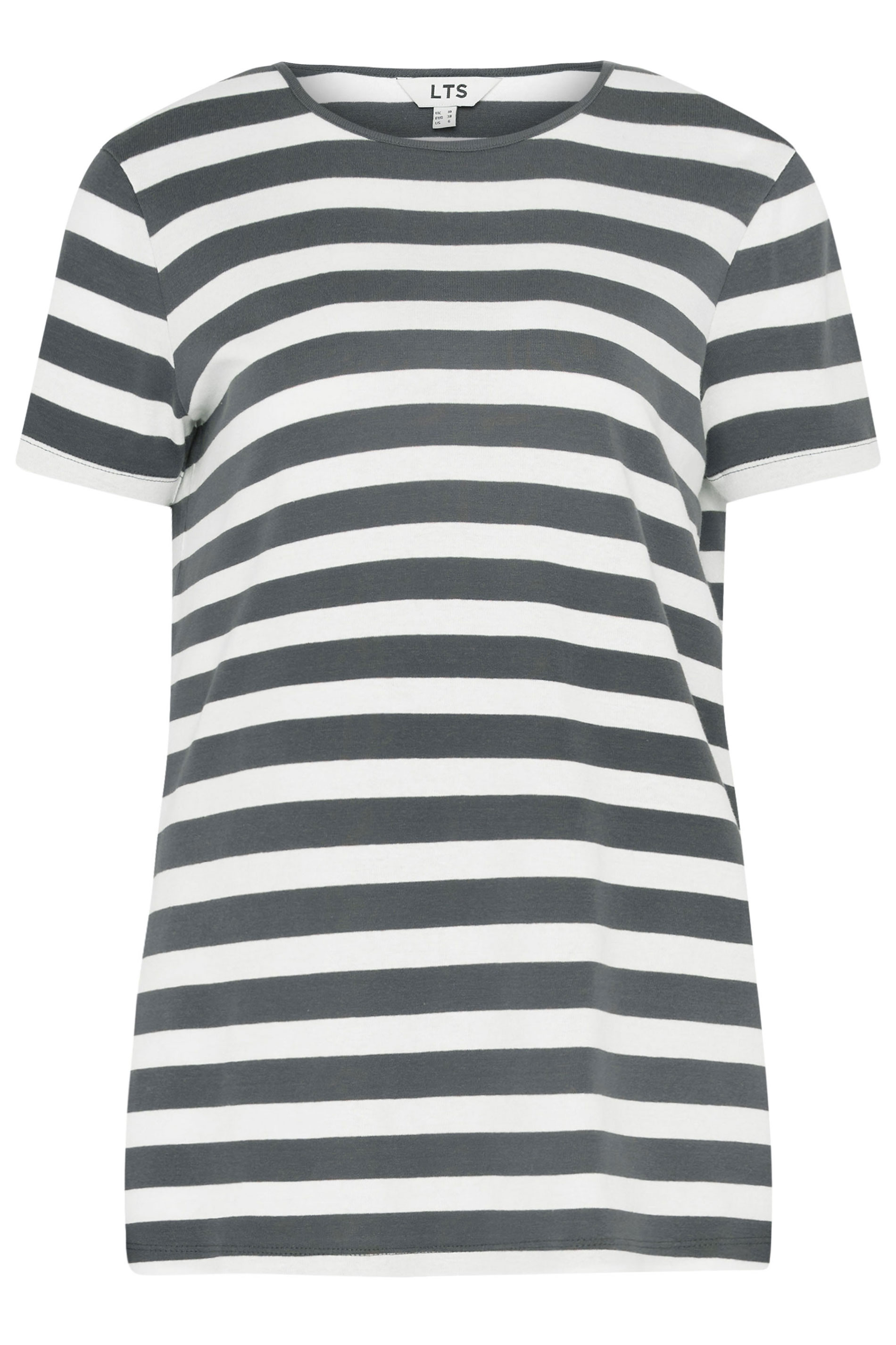 LTS Tall 2 PACK Green & Grey Stripe Cotton T-Shirt | Long Tall Sally 8