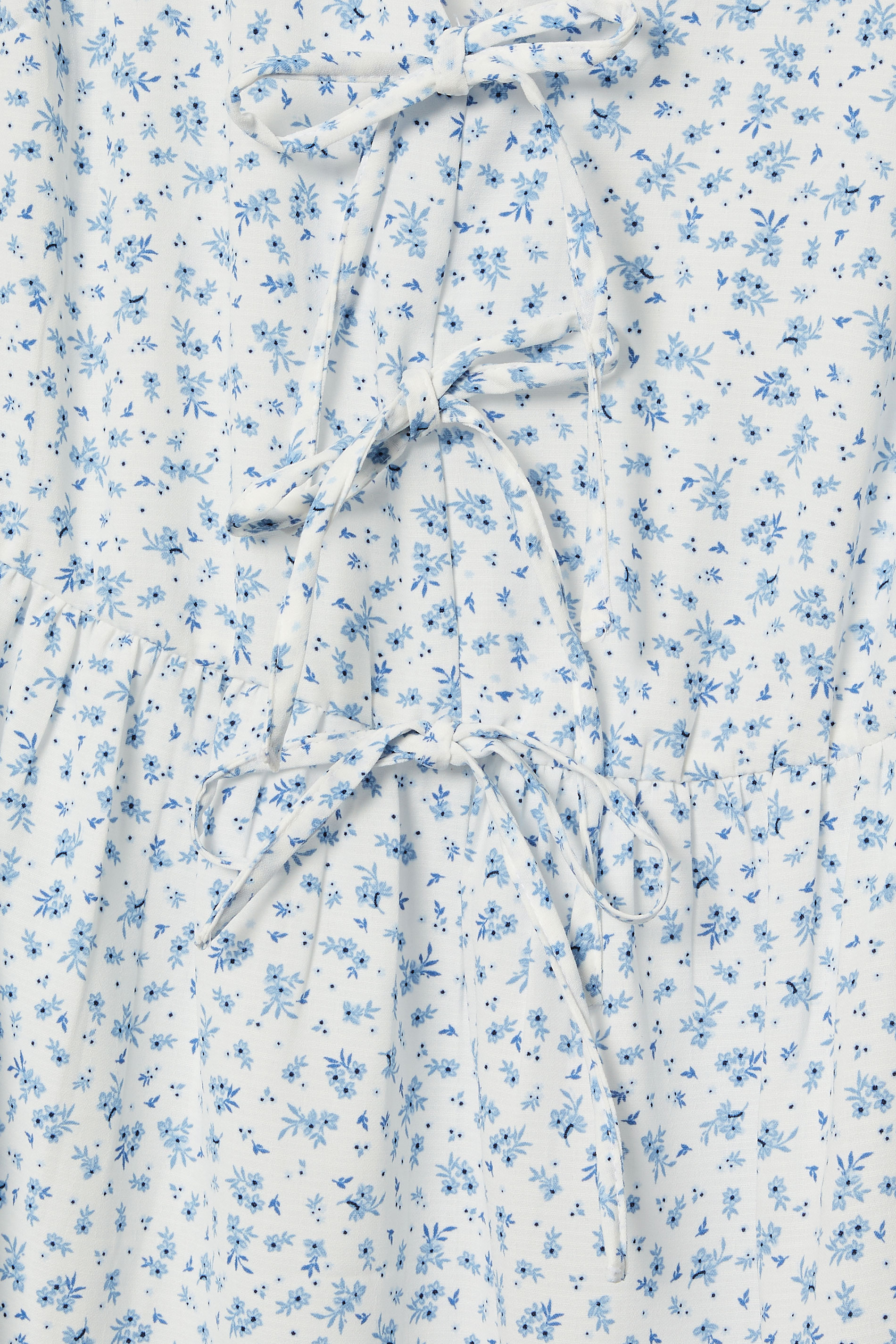 YOURS Plus Size Light Blue Ditsy Floral Tie Front Peplum Top | Yours Clothing 6