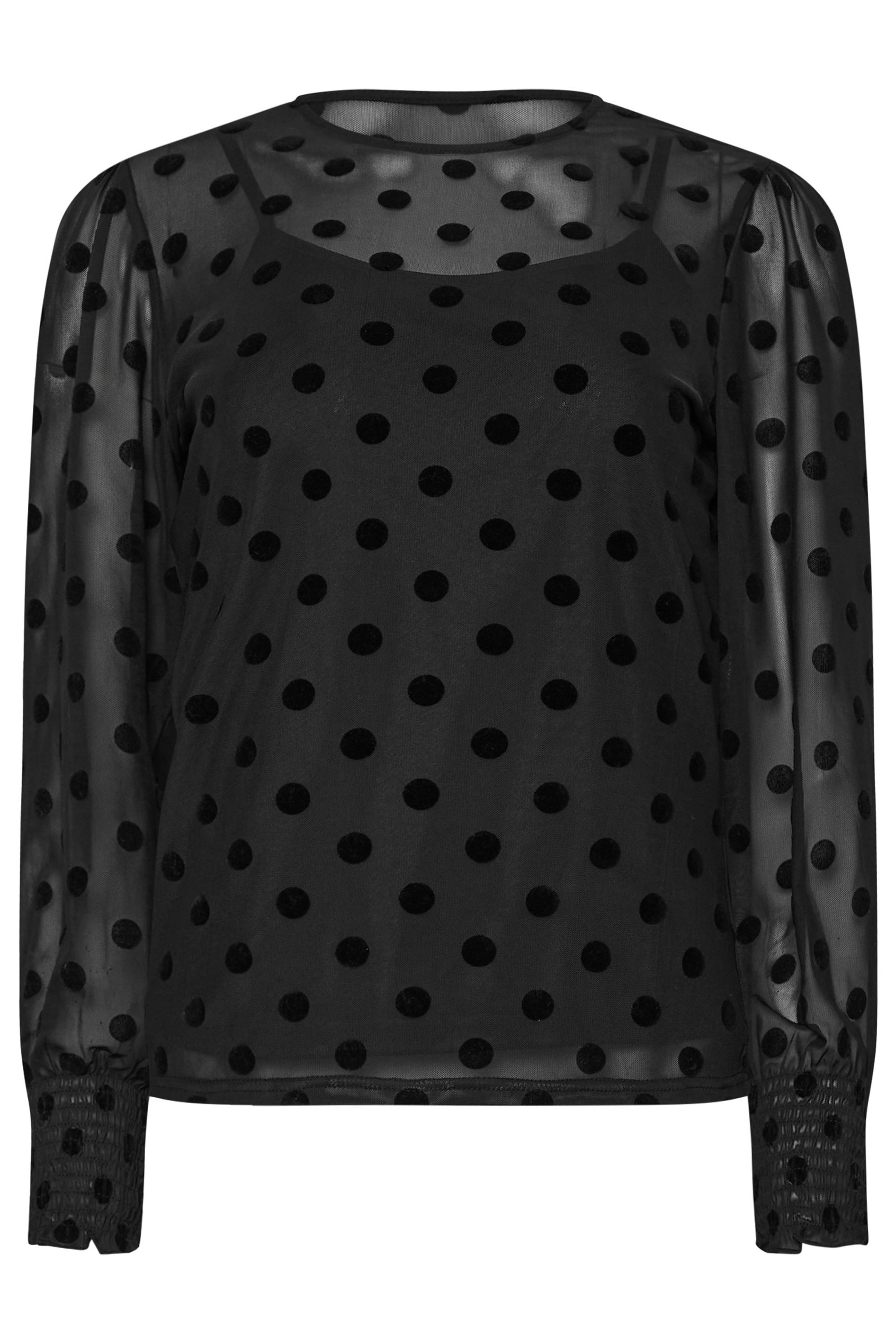 M&Co Black Spot Print Mesh Top | M&Co 6