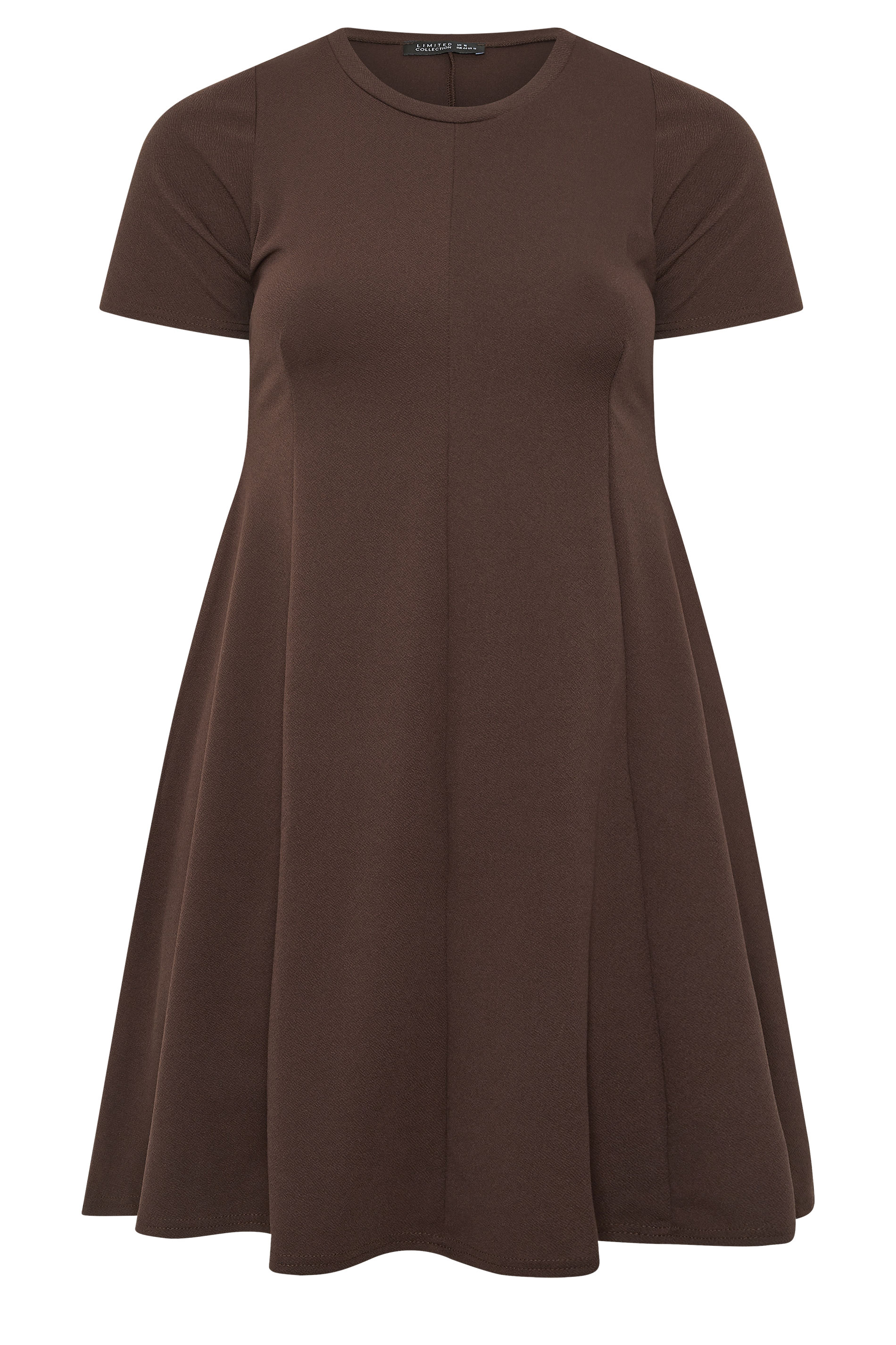 LIMITED COLLECTION Curve Chocolate Brown Skater Dress | Yours Clothing 5