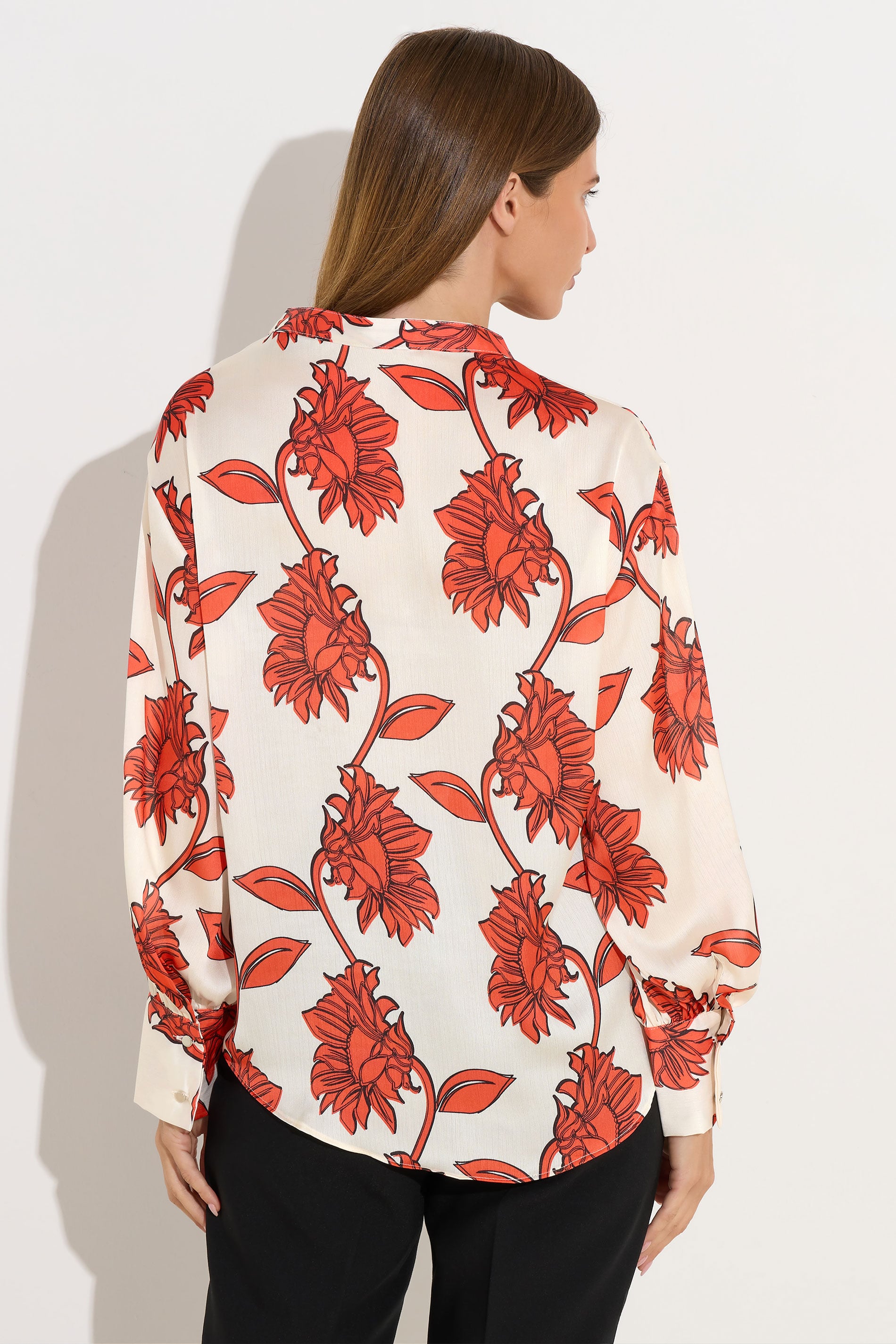 STAR Orange Floral Notch Neck Blouse | StarByJM 5