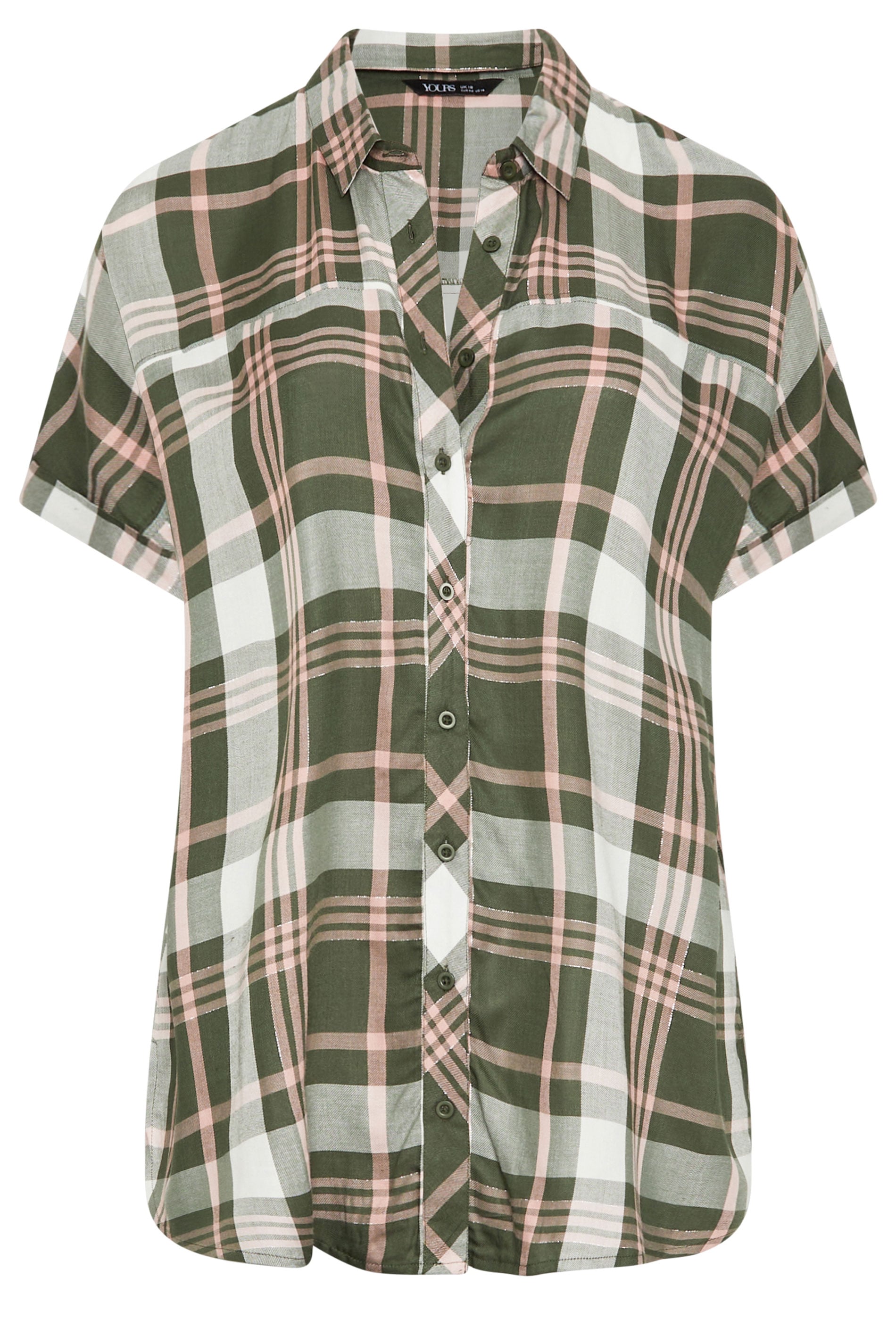 YOURS Plus Size Green Checked Shirt | Yours Clothing 6