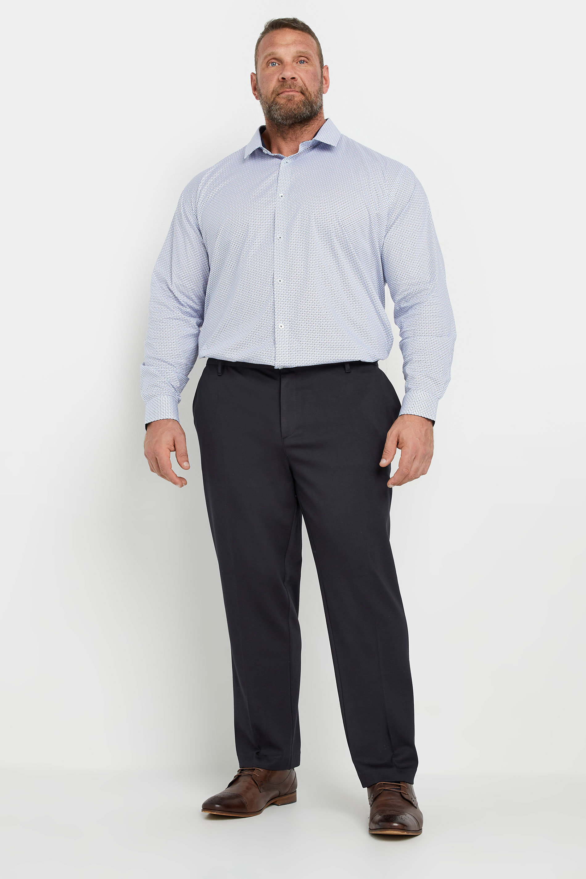 BadRhino Big & Tall Navy Blue Stretch Trousers | BadRhino 1