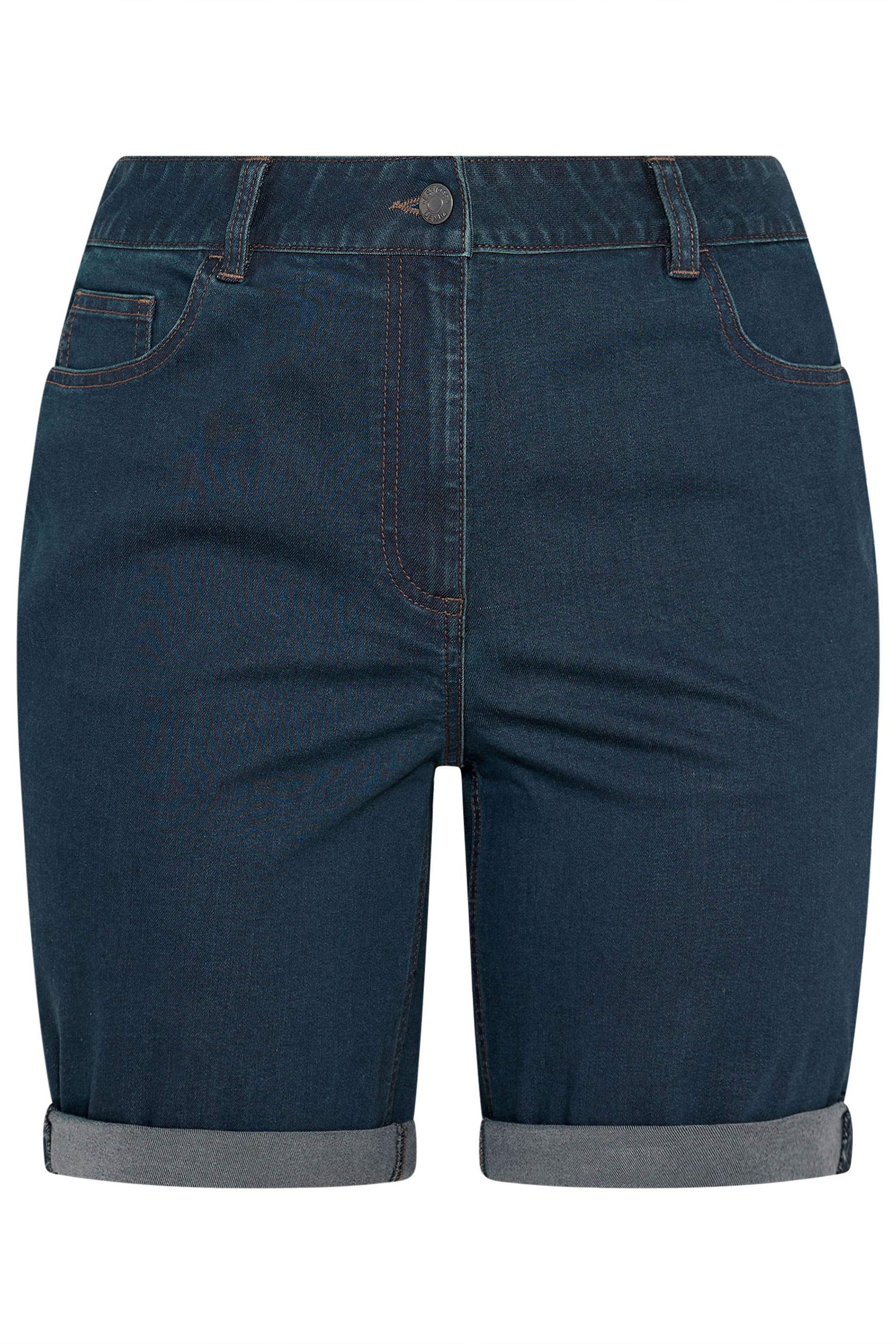 EVANS Plus Size Curve Fit Indigo Blue Denim Shorts | Evans 5