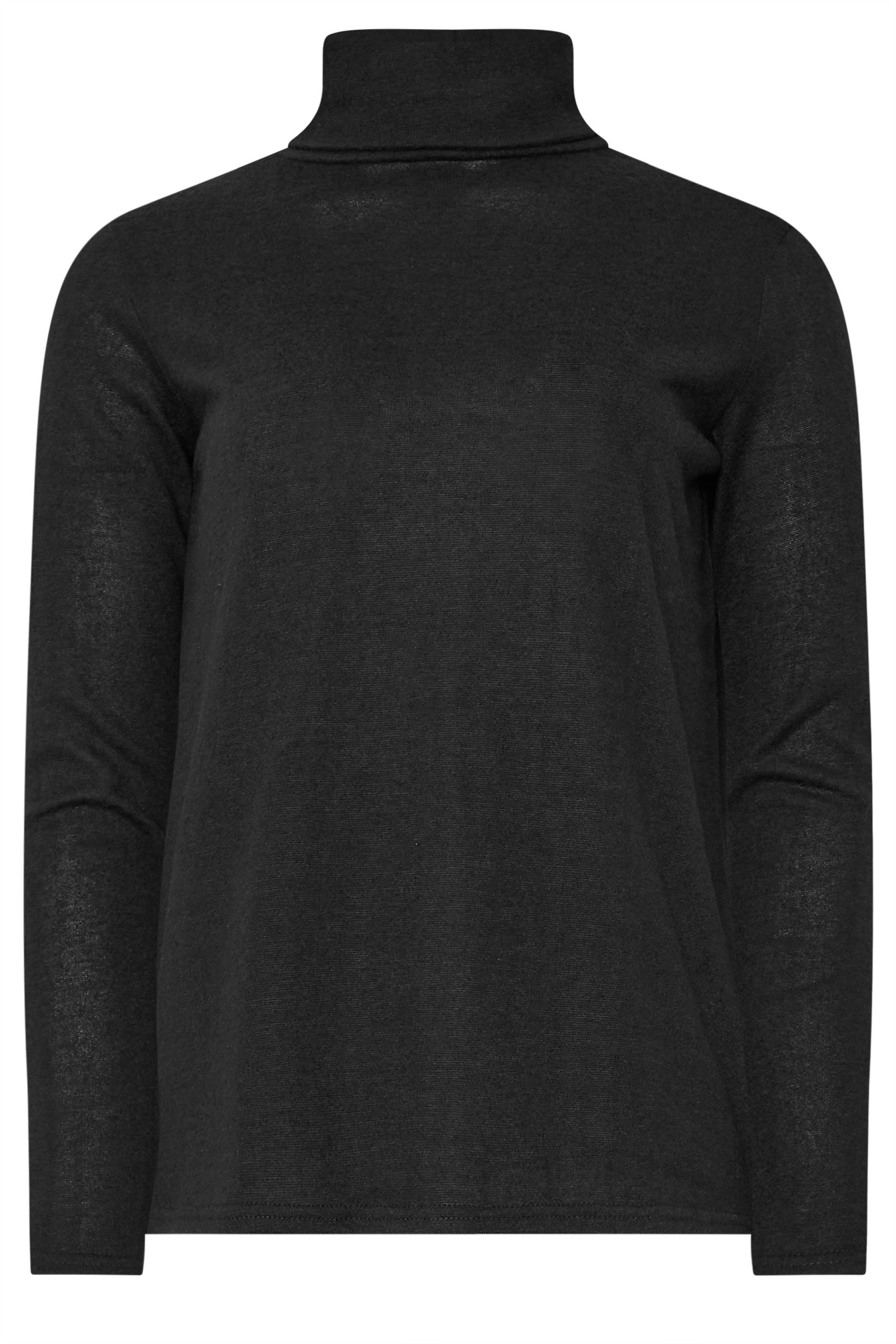 LTS Tall Women's Black Soft Touch Roll Neck Top | Long Tall Sally  5