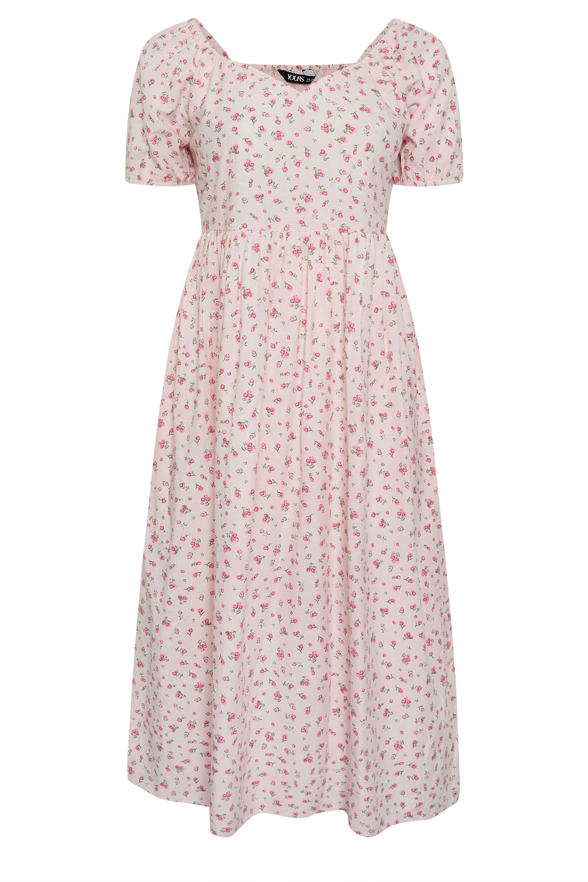 YOURS Plus Size Pink Ditsy Print Maxi Dress | Yours Clothing 6