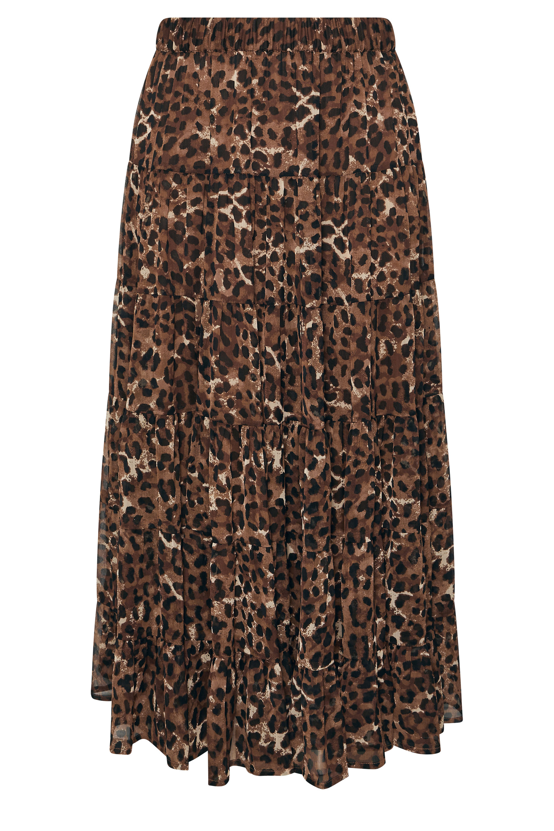 LIMITED COLLECTION Plus Size Brown Leopard Print Skirt | Yours Clothing 5