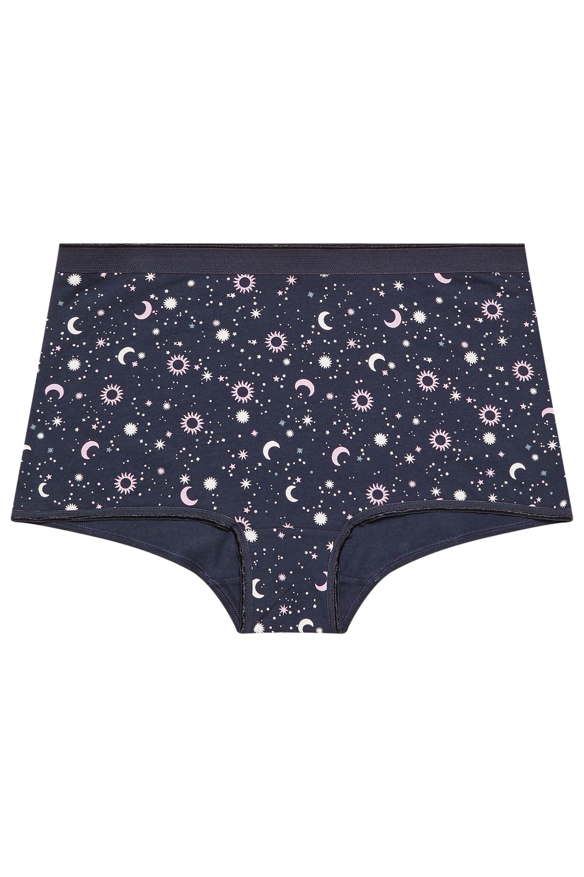 YOURSET 5 PACK Plus Size Navy Blue Celestial Print Shorts | Yours Clothing 7