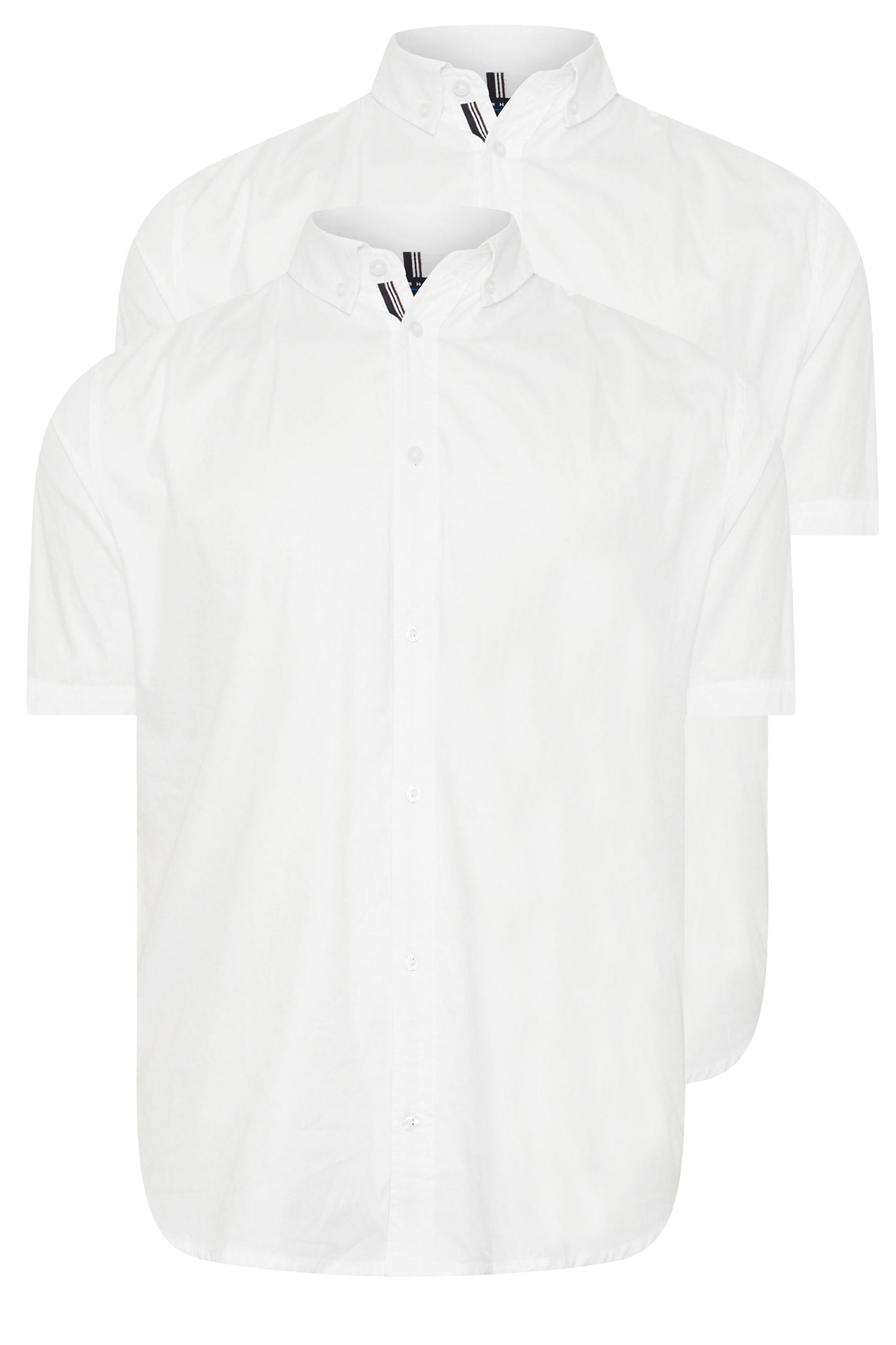 BadRhino Big & Tall 2 PACK White Short Sleeve Poplin Shirts | BadRhino 6
