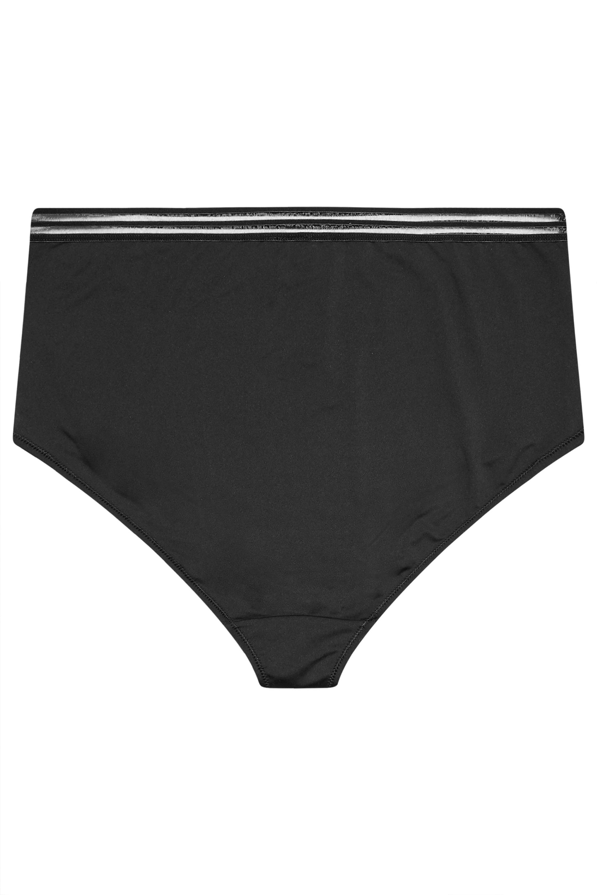 YOURS Plus Size Black Dobby Lace Full Brief | Yours Clothing 6