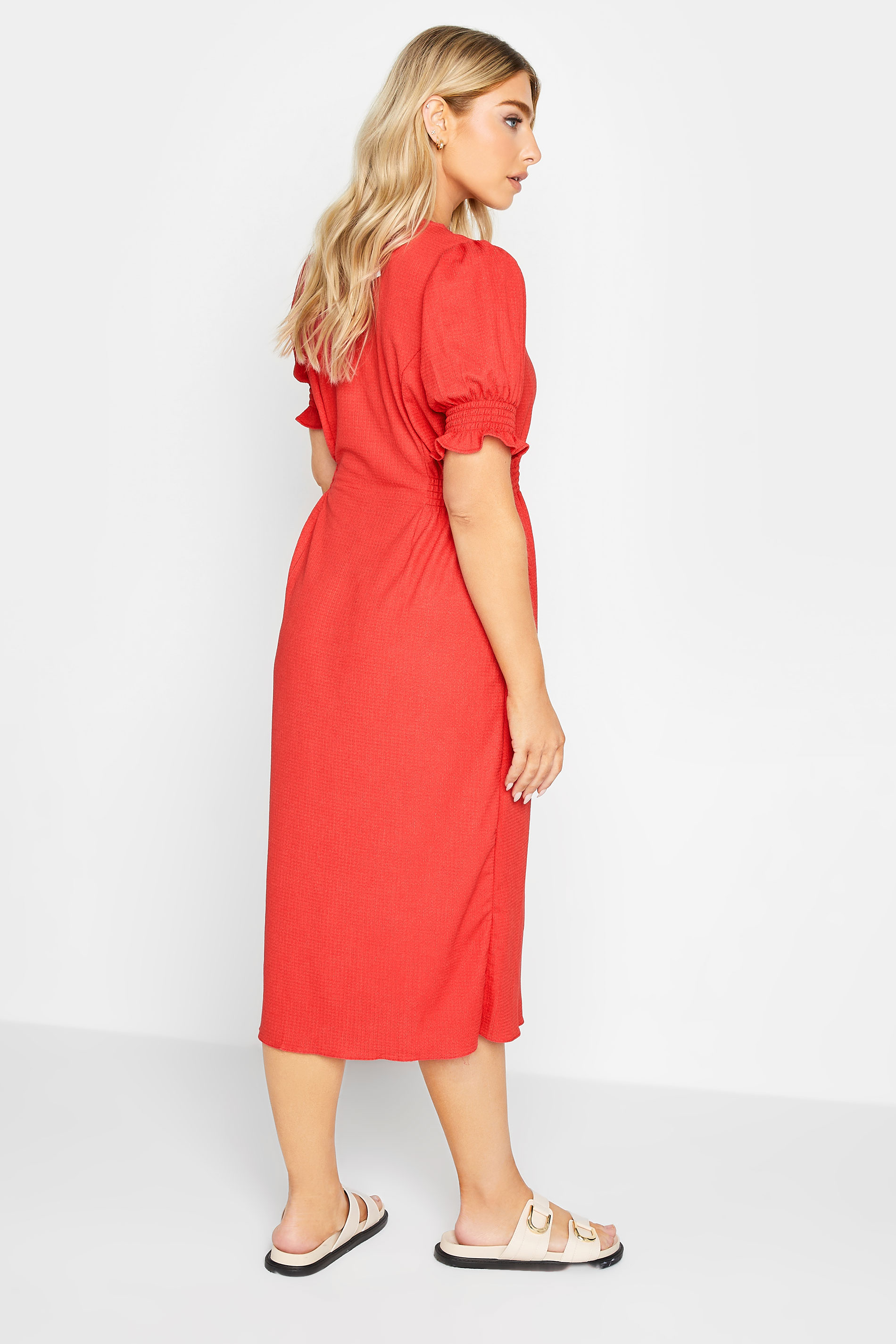 M&Co Red Button Through Midi Dress | M&Co  3