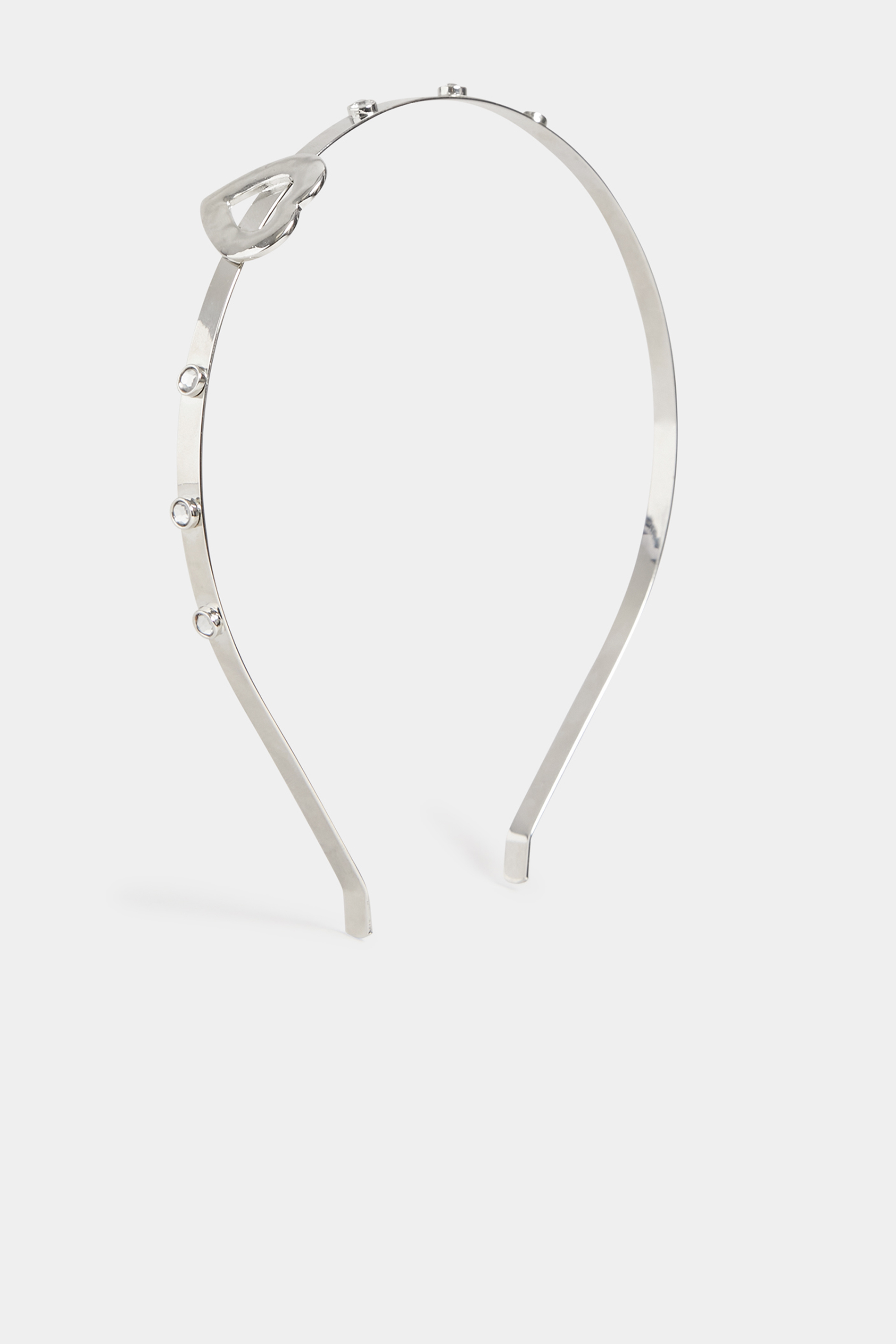 Silver Diamante Heart Headband | Yours Clothing 1