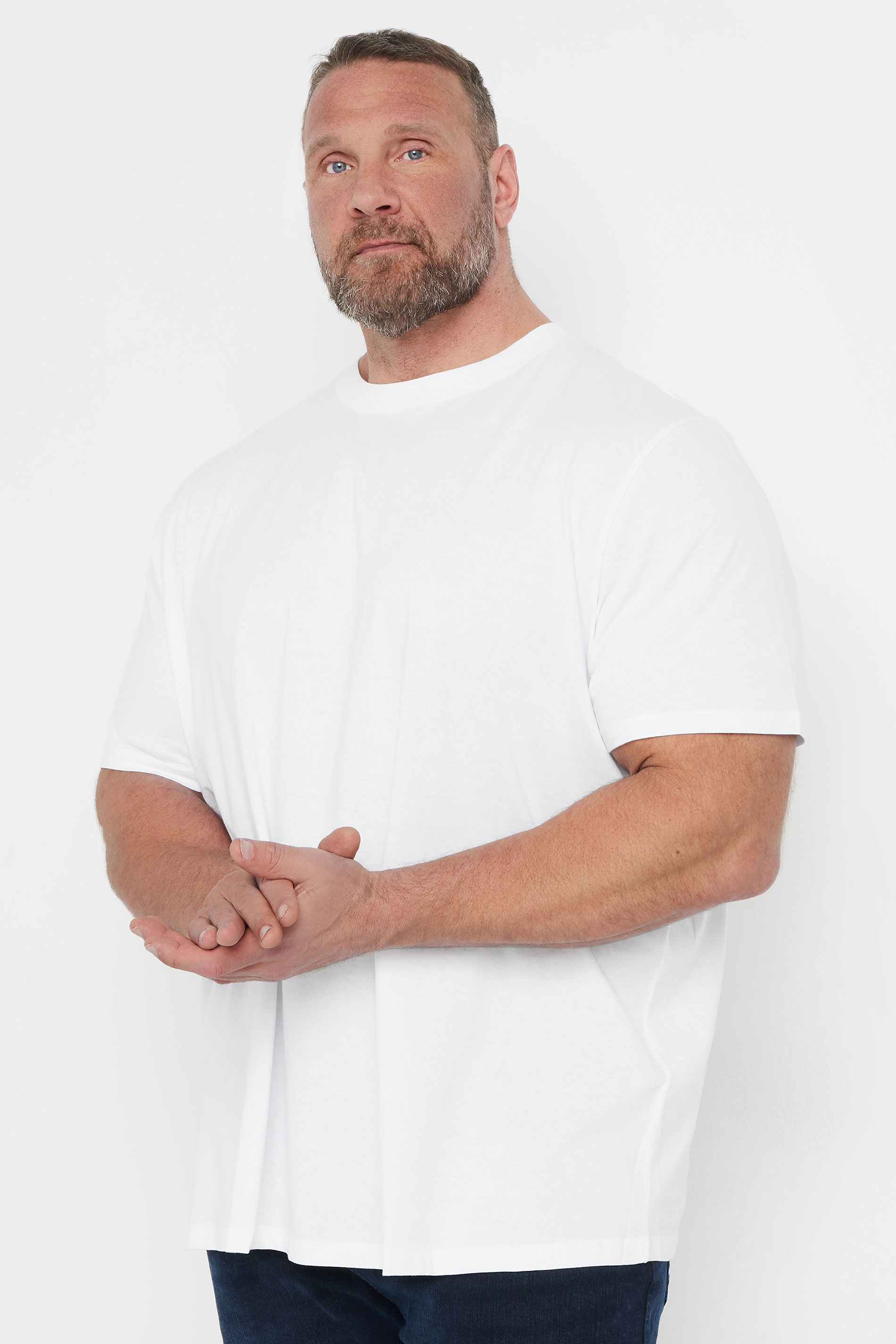 JACK & JONES Big & Tall White Oversized T-Shirt | BadRhino 2