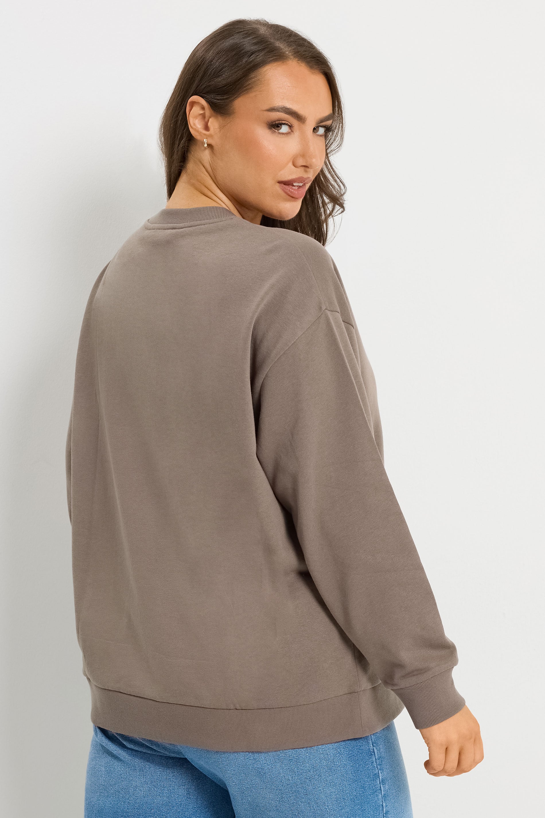 YOURSET Plus Size 2 PACK Chocolate Brown & Mocha Brown Sweatshirts | Yours Clothing 6