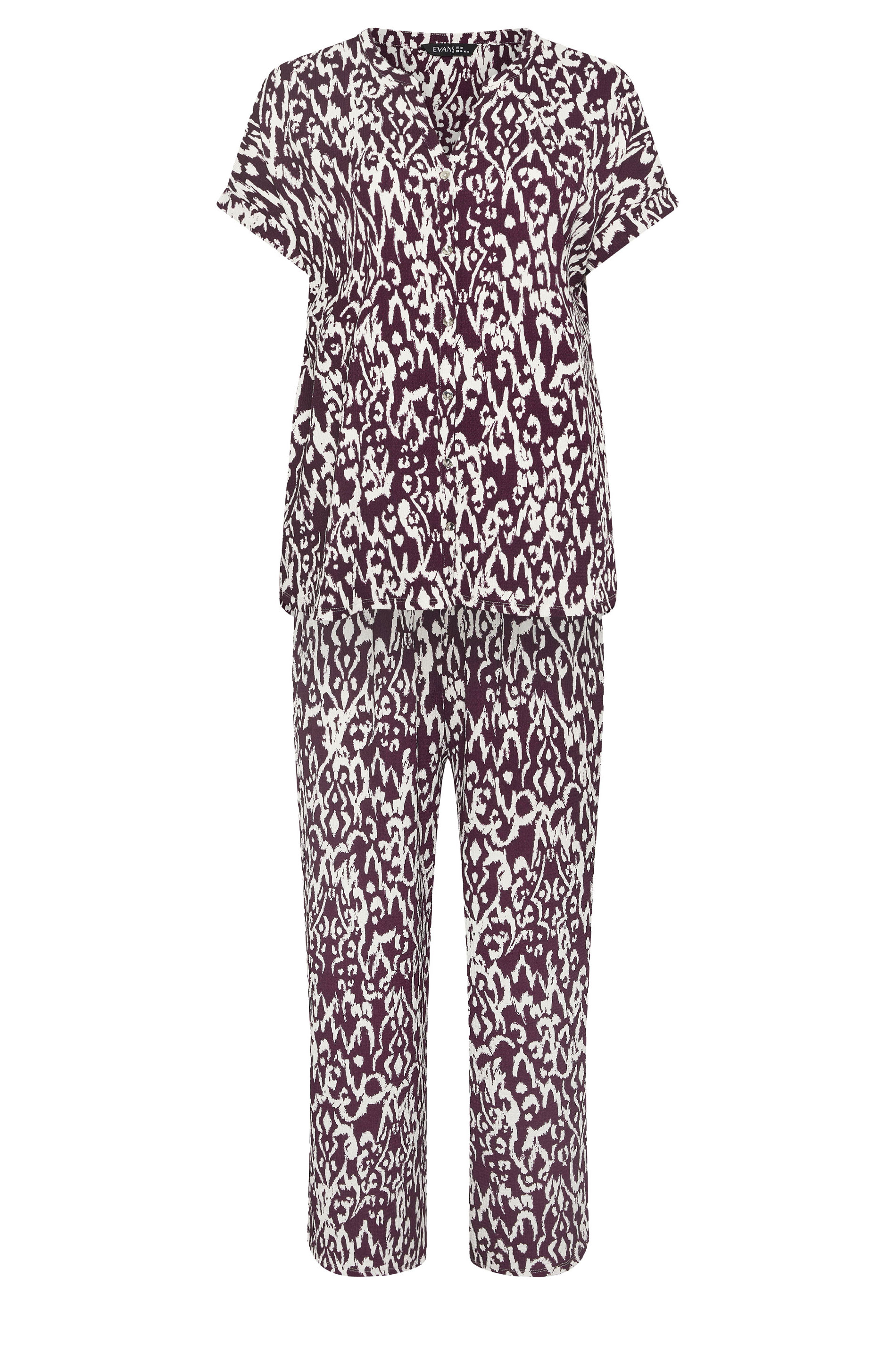 EVANS Plus Size Set Berry Red Ikat Print | Evans 6