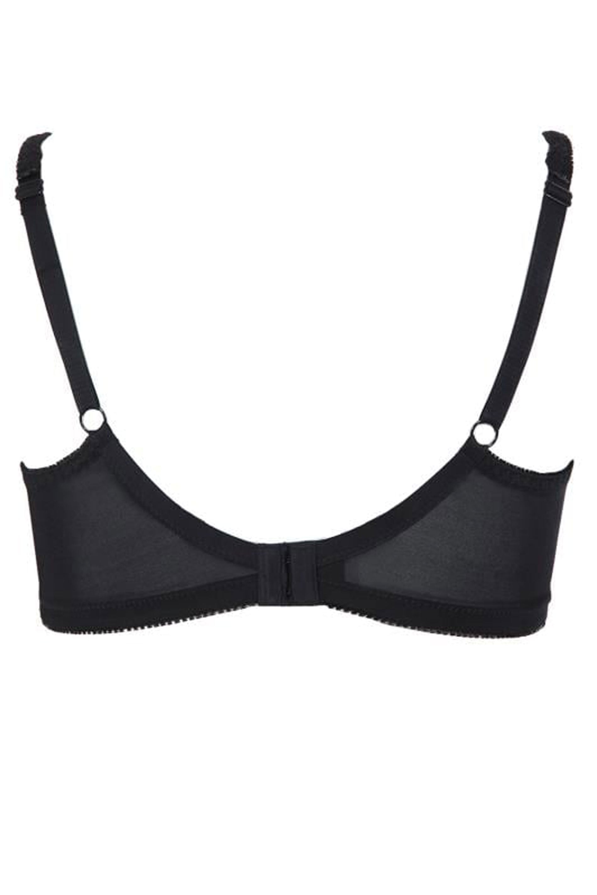 YOURS Plus Size Black Hi Shine Lace Non-Padded Non-Wired Full Cup Bra | Yours Clothing 4