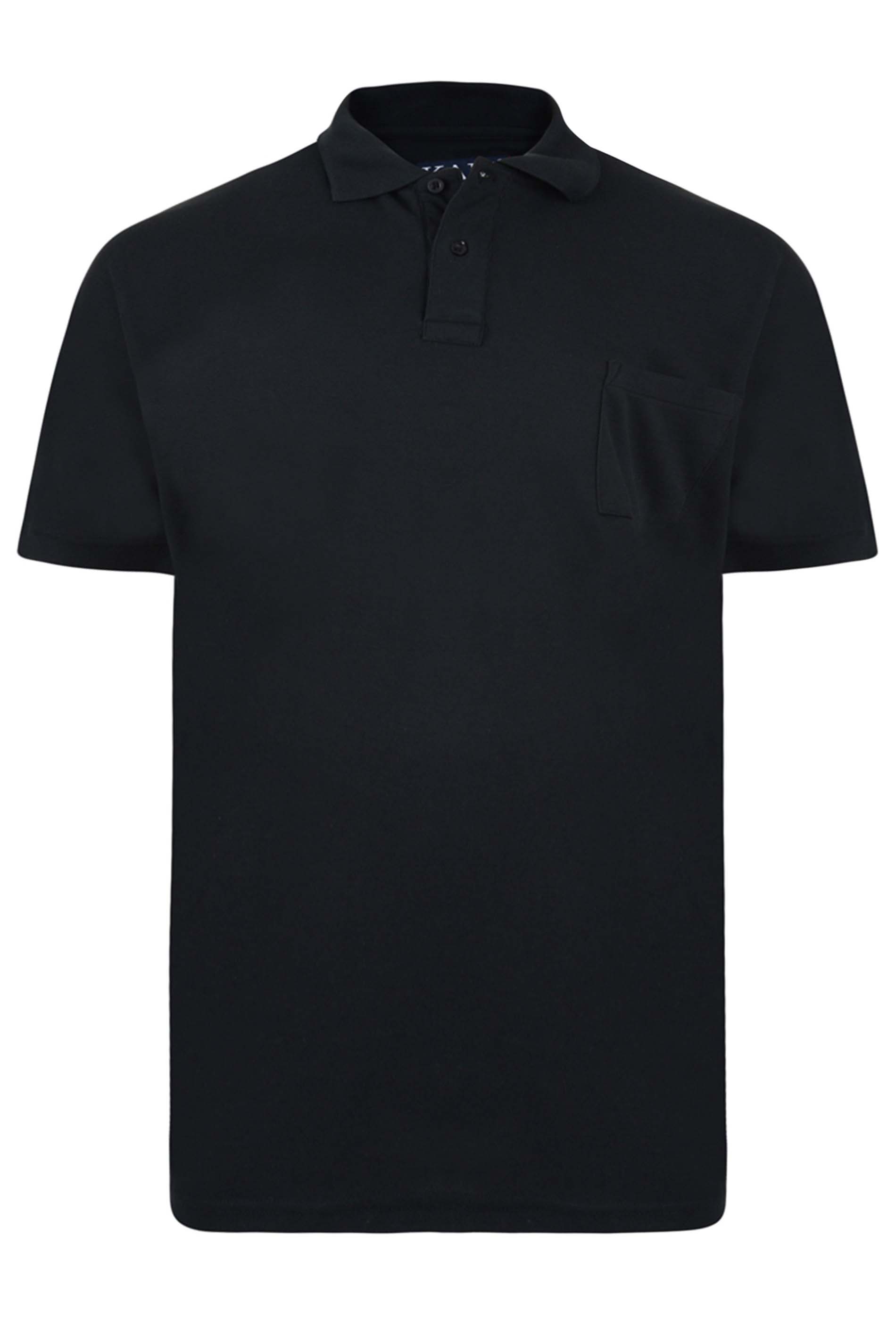 KAM Black Pocket Polo Shirt | BadRhino  1