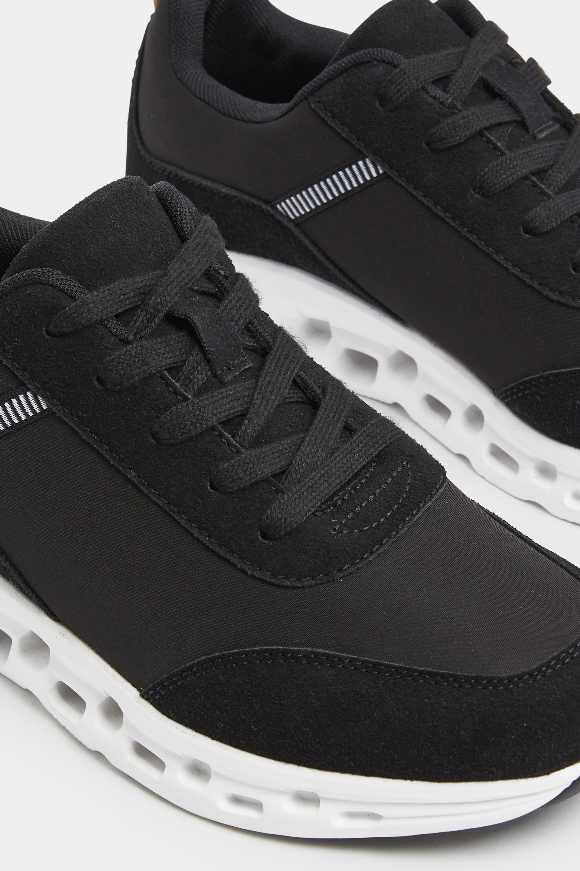 Black Contrast Chunky Runner Trainers In Extra Wide EEE Fit | Yours Clothing 5