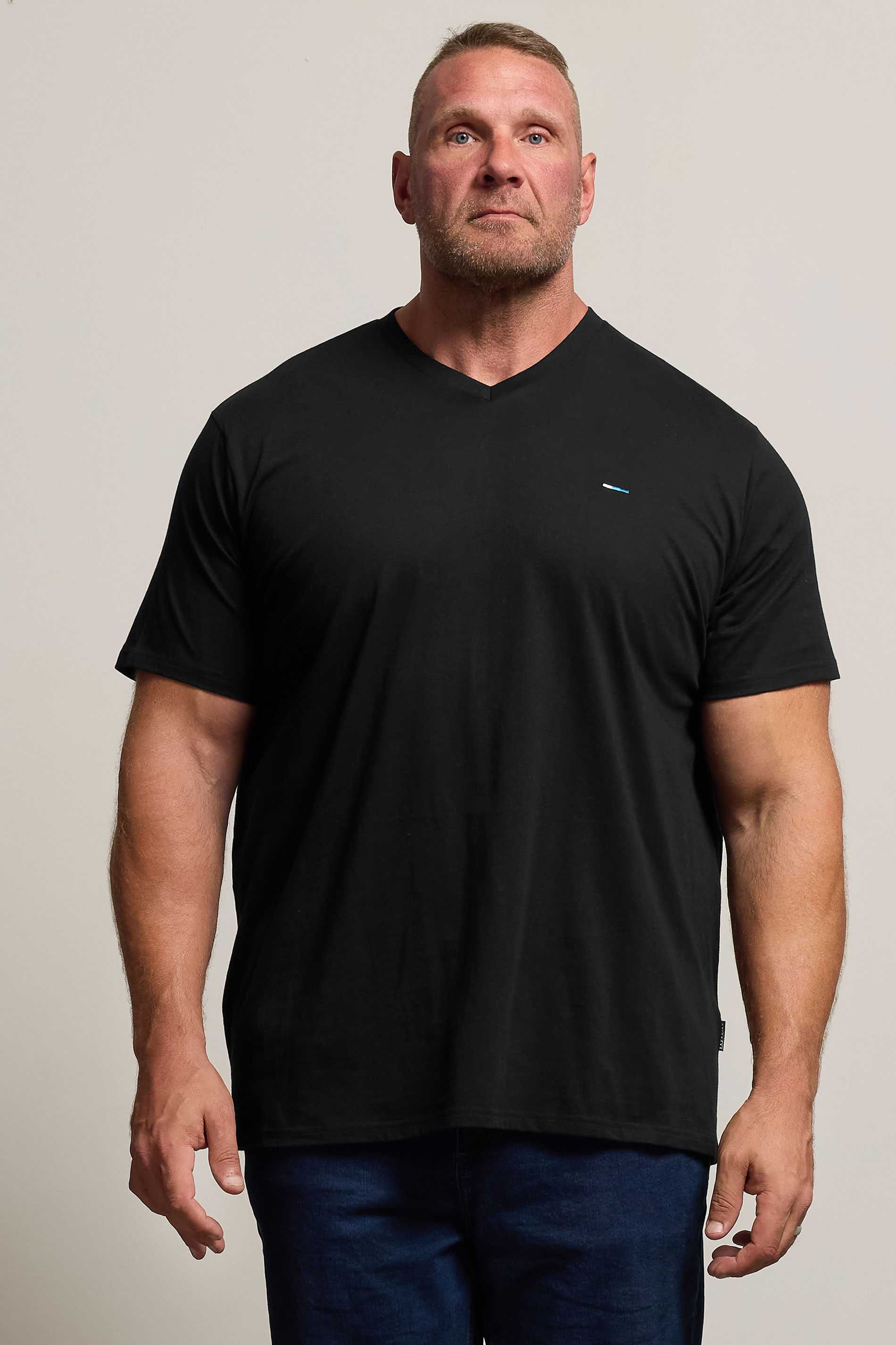 BadRhino Big & Tall Black V-Neck T-Shirt | BadRhino  3