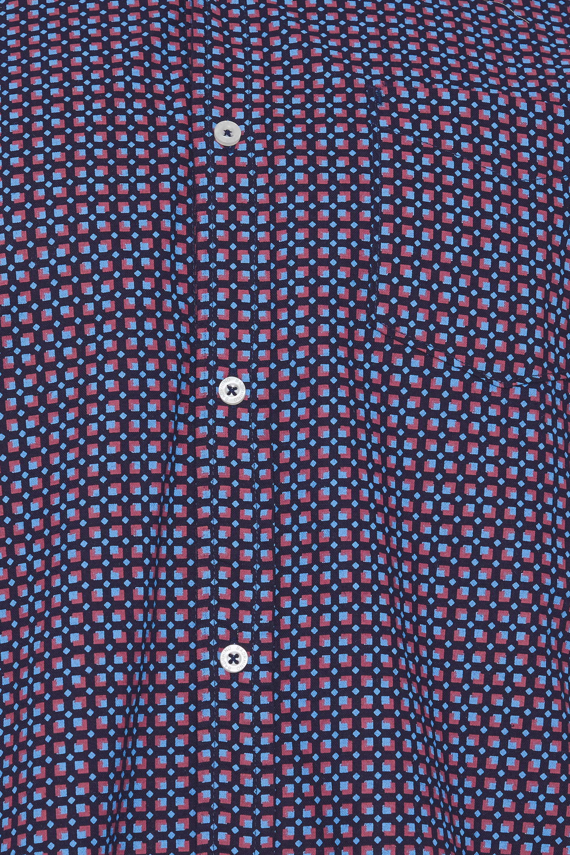 BadRhino Big & Tall Navy Blue Geometric Print Party Shirt | BadRhino 2