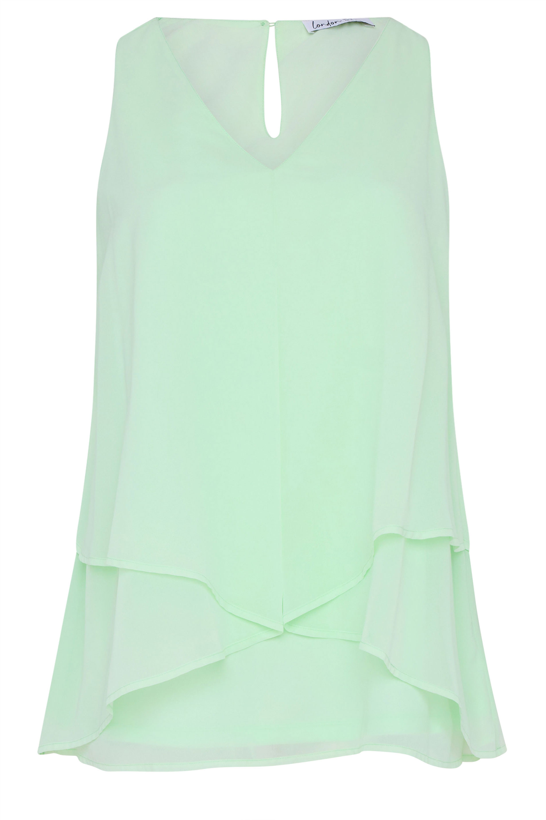 YOURS LONDON Plus Size Mint Green Layered Blouse | Yours Clothing 5