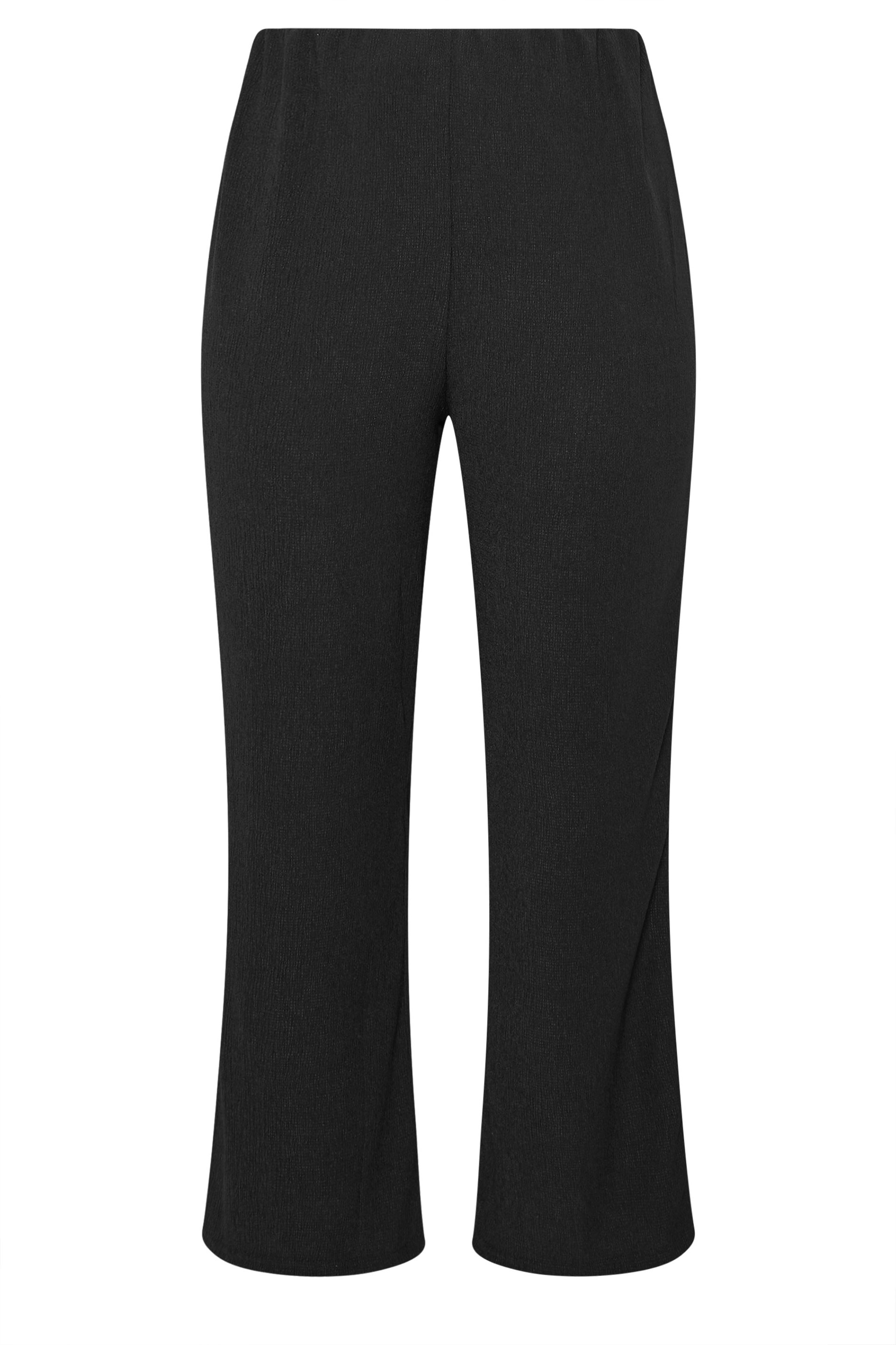 LIMITED COLLECTION Plus Size Black Textured Wide Leg Trousers | Yours Clothing 5