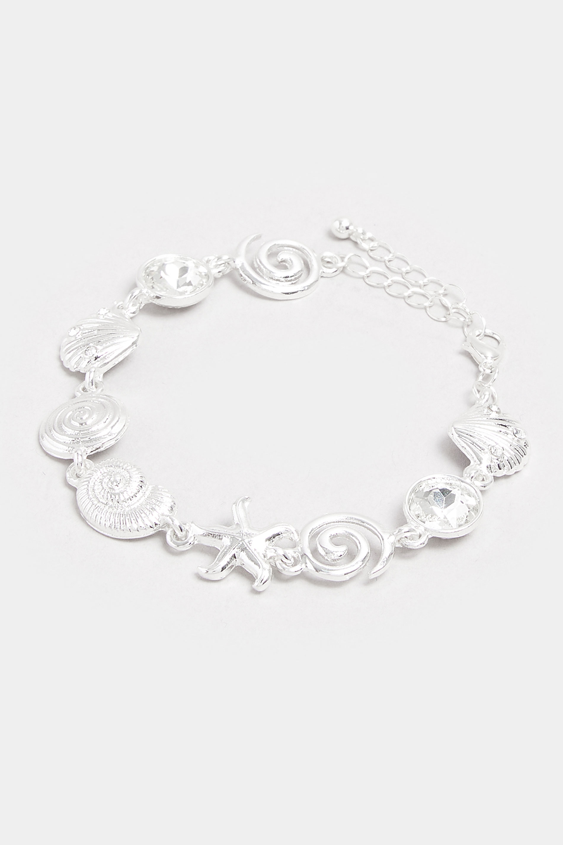 Silver Tone Shell Charm Bracelet | Yours Clothing 3