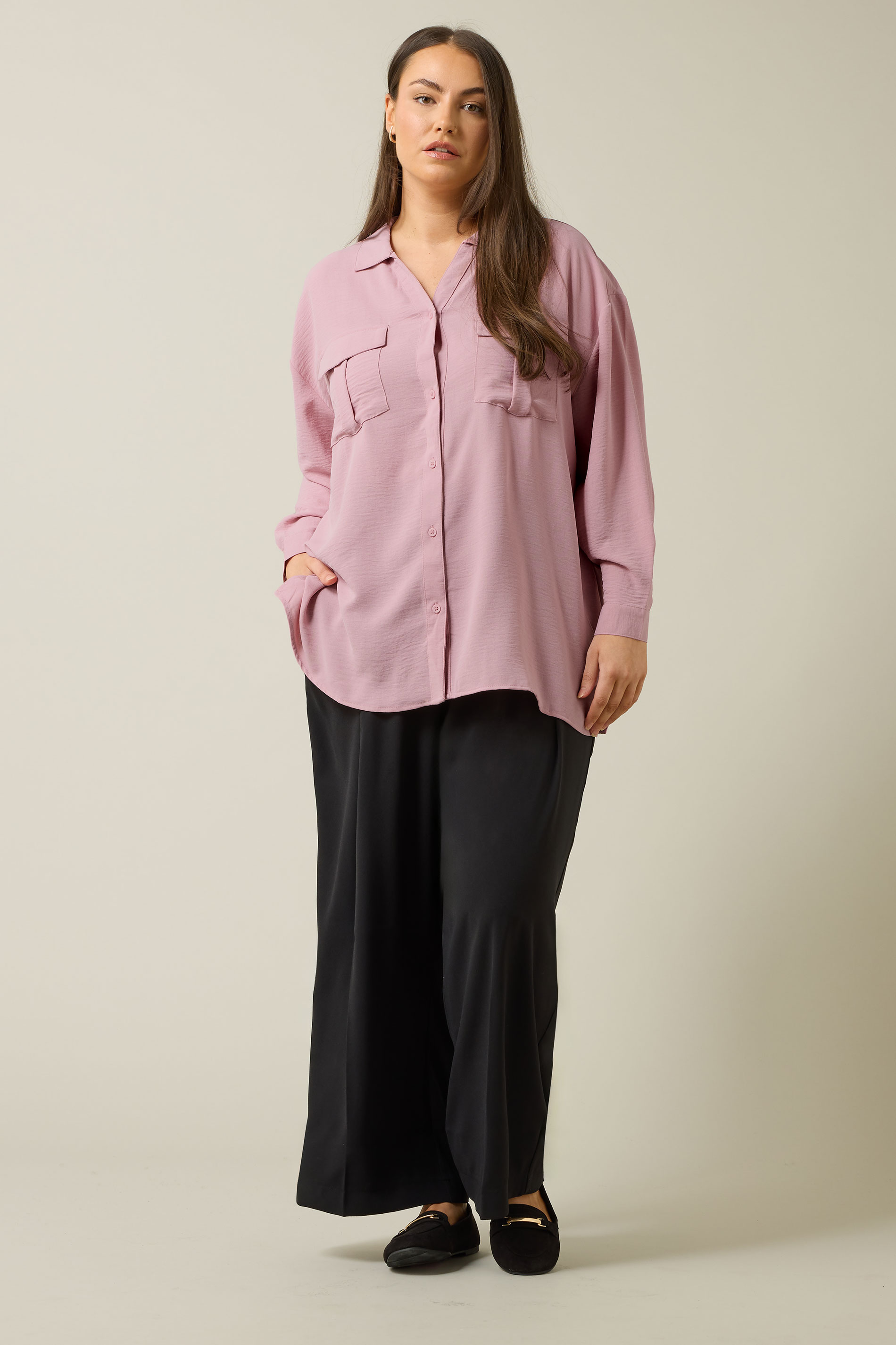EVANS Plus Size Pink Utility Pocket Shirt | Evans 2